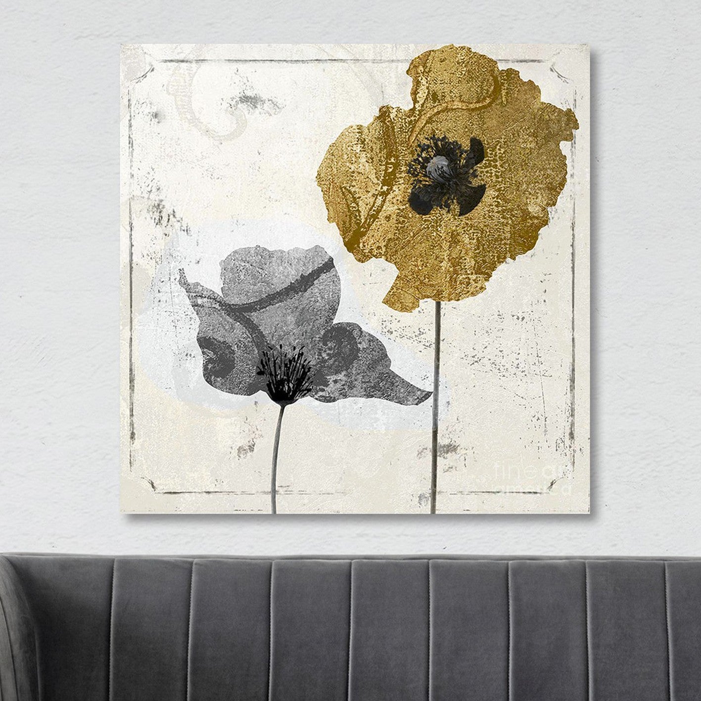 Quadro em Tela Canvas 100x100 cm Multicolor – Impressão Digital, Moldura de Madeira