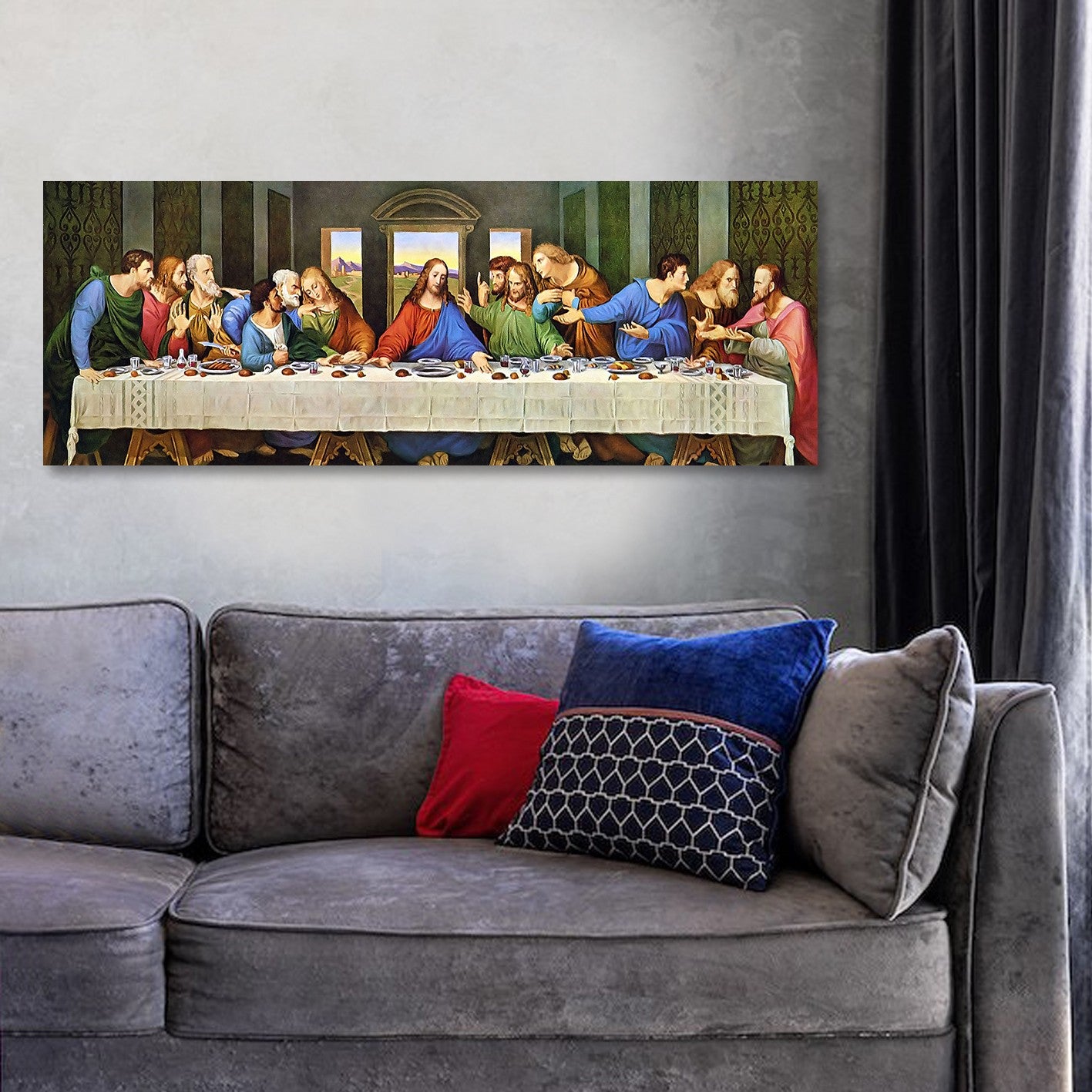 Tela Decorativa Multicolor 30x80 cm em 100% Canvas com Moldura de Madeira – Impressão Digital (KNV4417_3080)