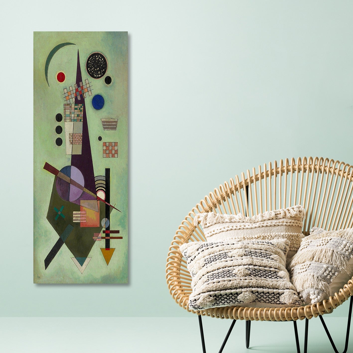 Quadro Decorativo em Tela 30 x 80 cm Multicolor – Impressão Digital, Moldura em Madeira