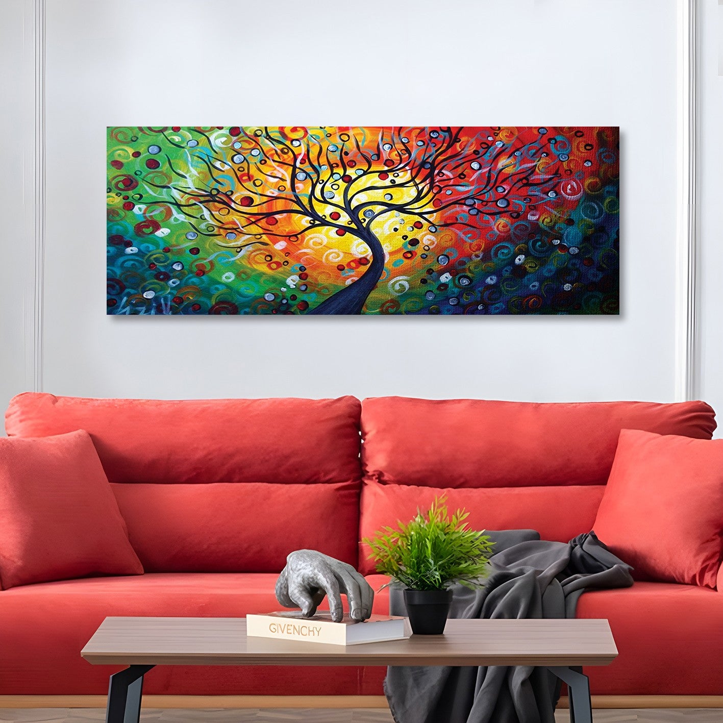 Tela Decorativa Multicolor 30x80 cm com Moldura de Madeira – Impressão Digital em 100% Canvas | KNV4421_3080