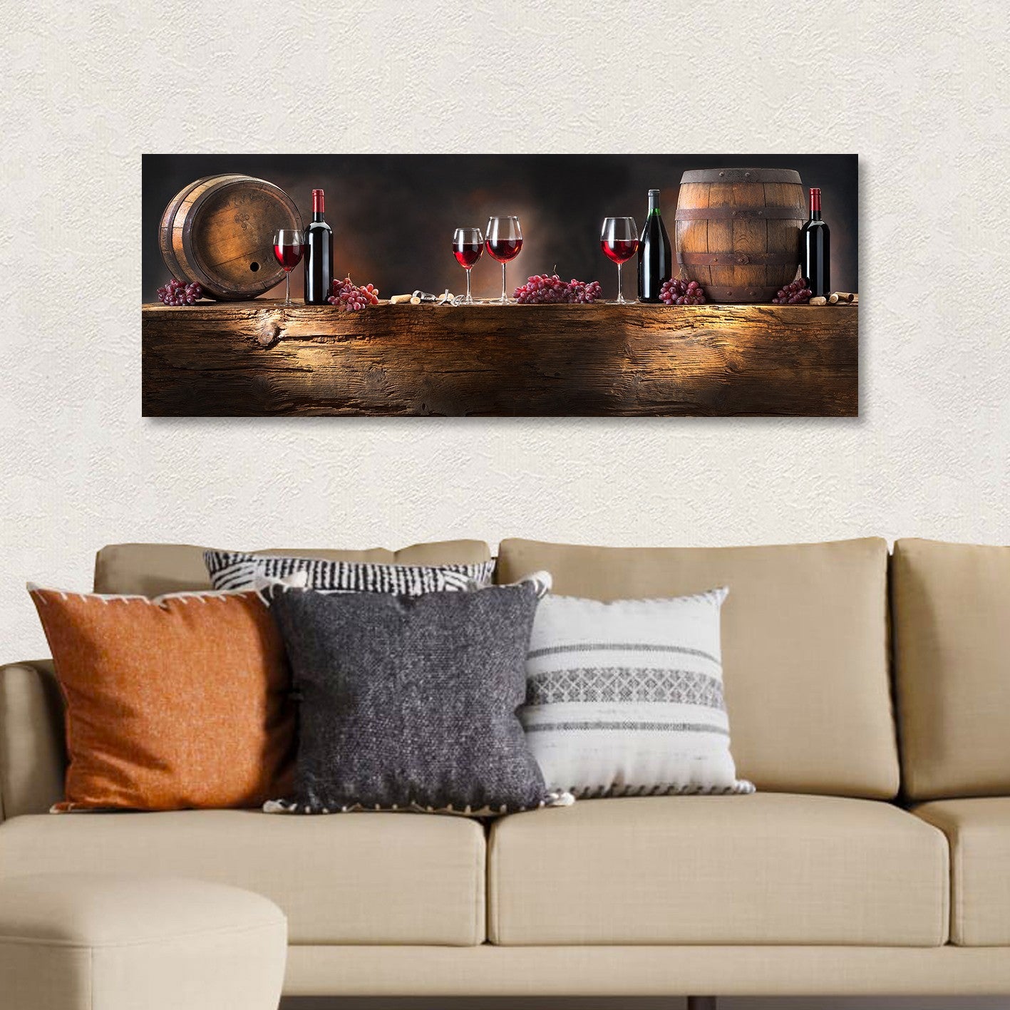 Quadro em Tela Multicolor 30x80 cm – Impressão Digital, 100% Canvas, Moldura de Madeira