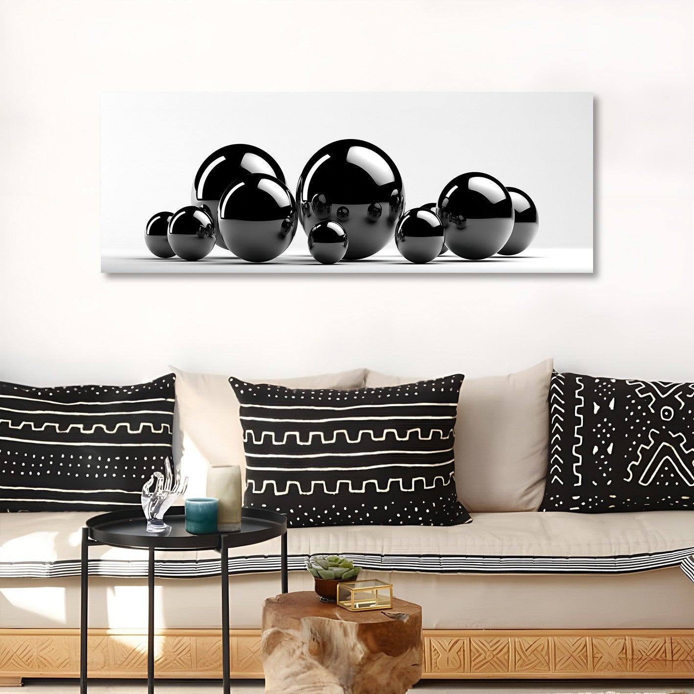 Tela Decorativa Multicolor 30 x 80 cm com Moldura de Madeira – Impressão Digital em 100% Canvas (KNV4431_3080)