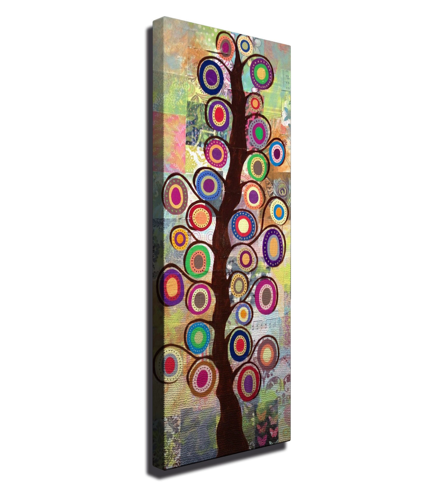 Tela Decorativa Multicolor 30x80 cm – Canvas 100% com Moldura de Madeira, Impressão Digital