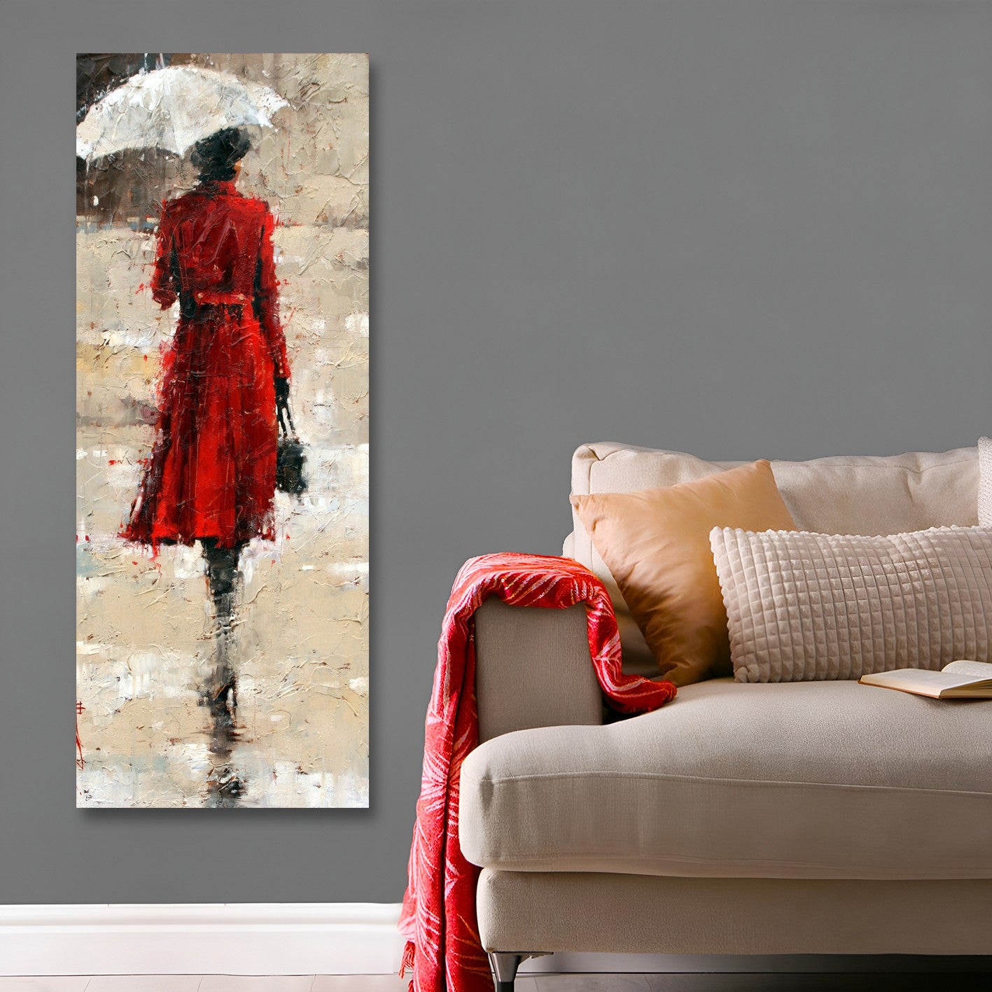 Tela Decorativa Multicolor 30x80 cm | 100% Canvas, Moldura de Madeira – KNV4436_3080