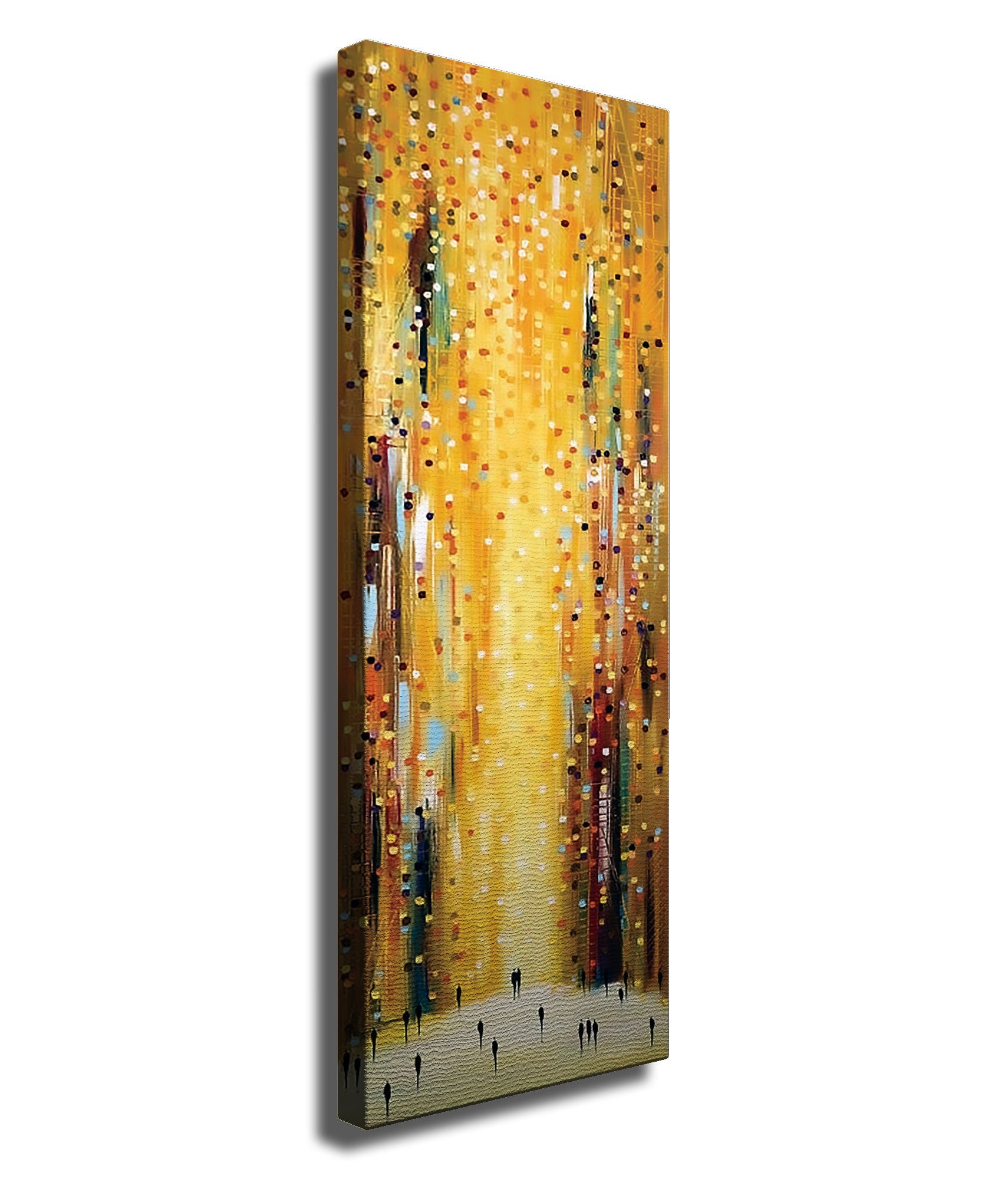 Quadro em Tela Decorativa Multicolor 30x80 cm, Impressão Digital, 100% Tela, Moldura de Madeira