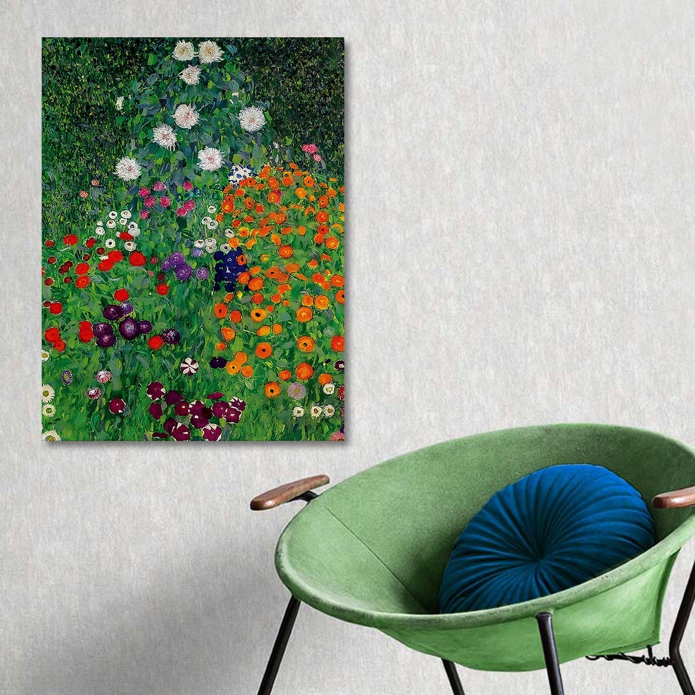 Quadro Decorativo em Tela 50x70 cm Multicolor com Moldura de Madeira – Impressão Digital em 100% Tela