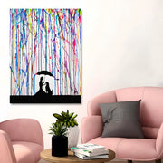 Quadro em Tela Decorativa Multicolor 50 x 70 cm — Impressão Digital em 100% Canvas com Moldura de Madeira