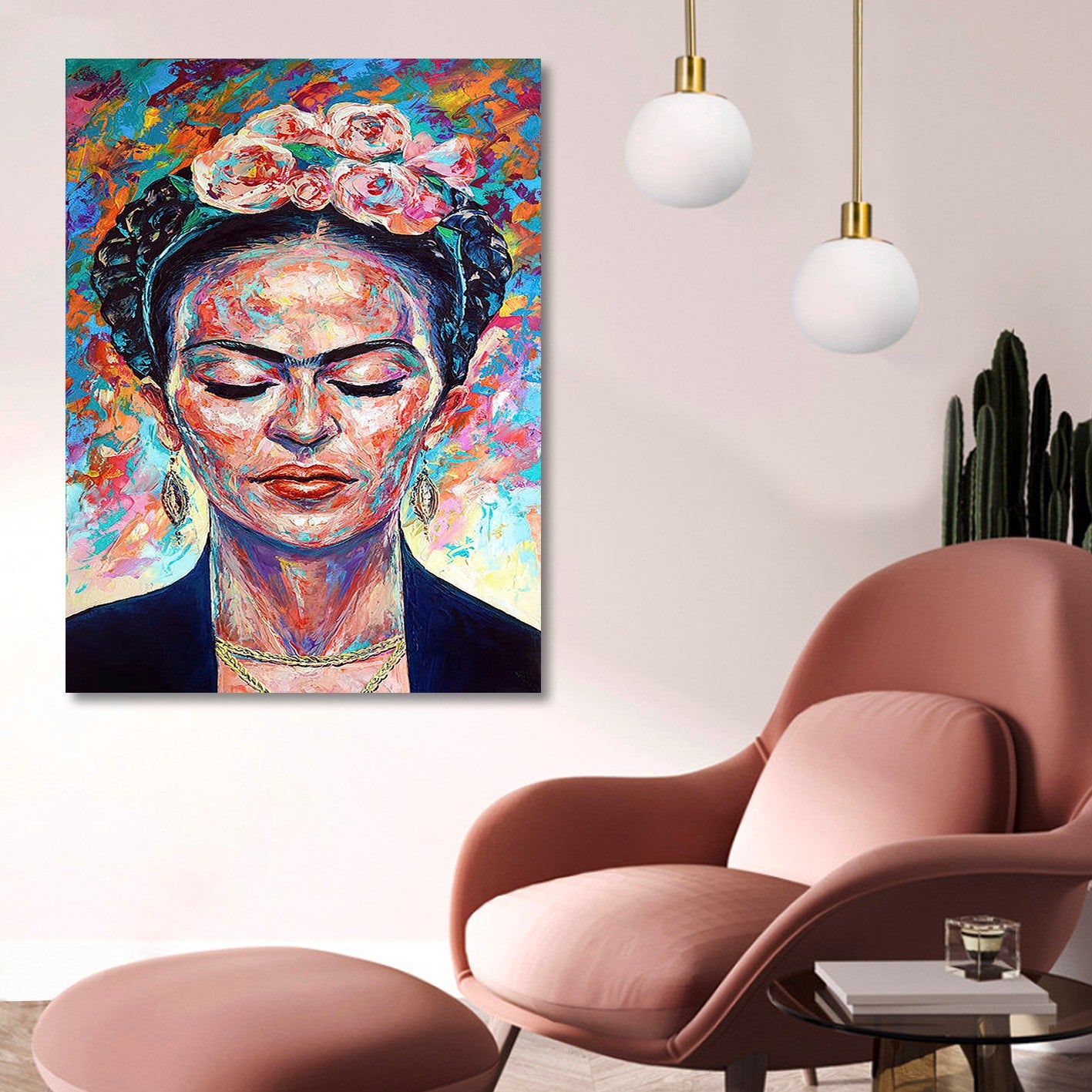 Quadro em Tela 50x70 cm Multicolor – Impressão Digital em 100% Canvas com Moldura de Madeira