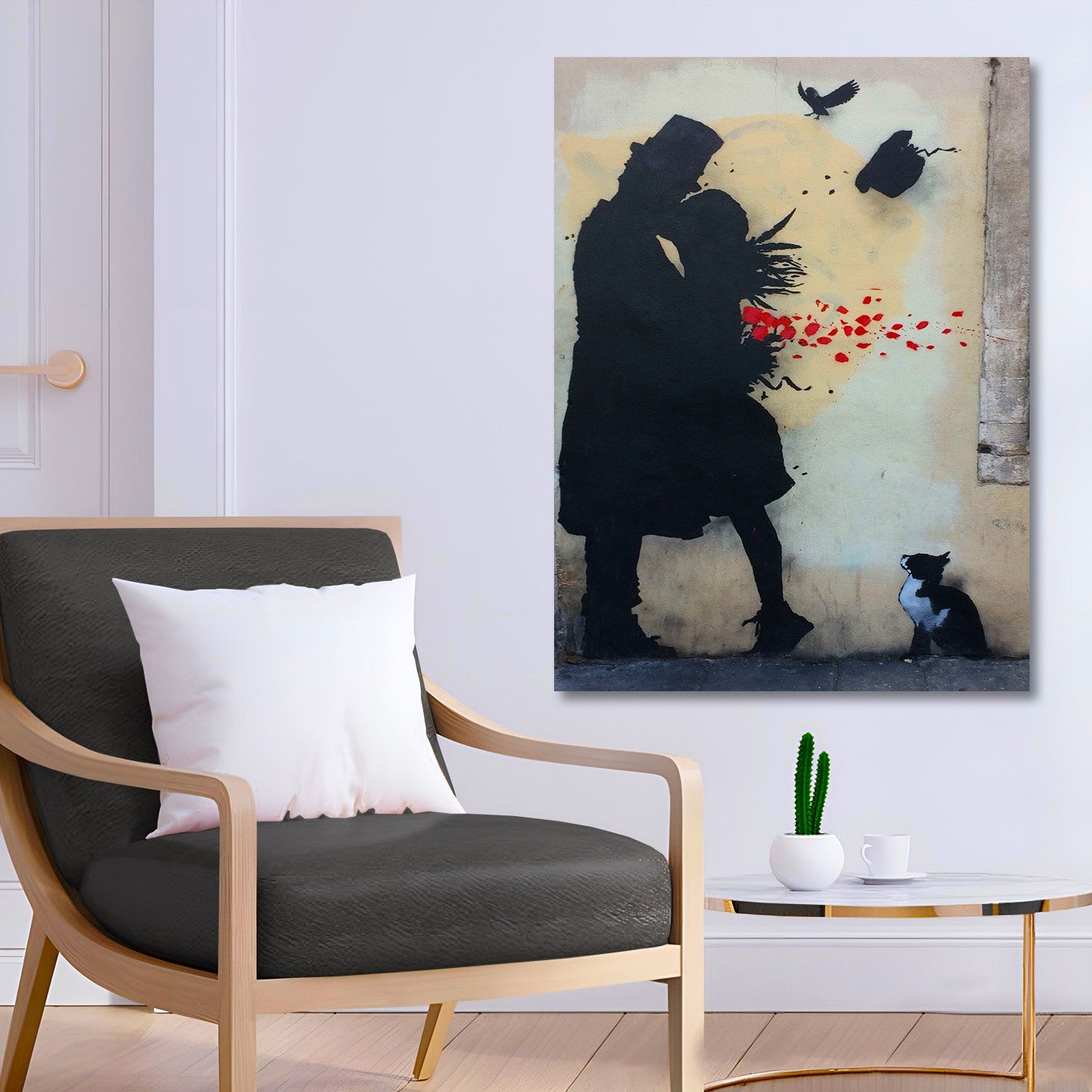 Quadro Decorativo em Canvas 100% 50x70 cm Multicolor – Impressão Digital, Moldura de Madeira