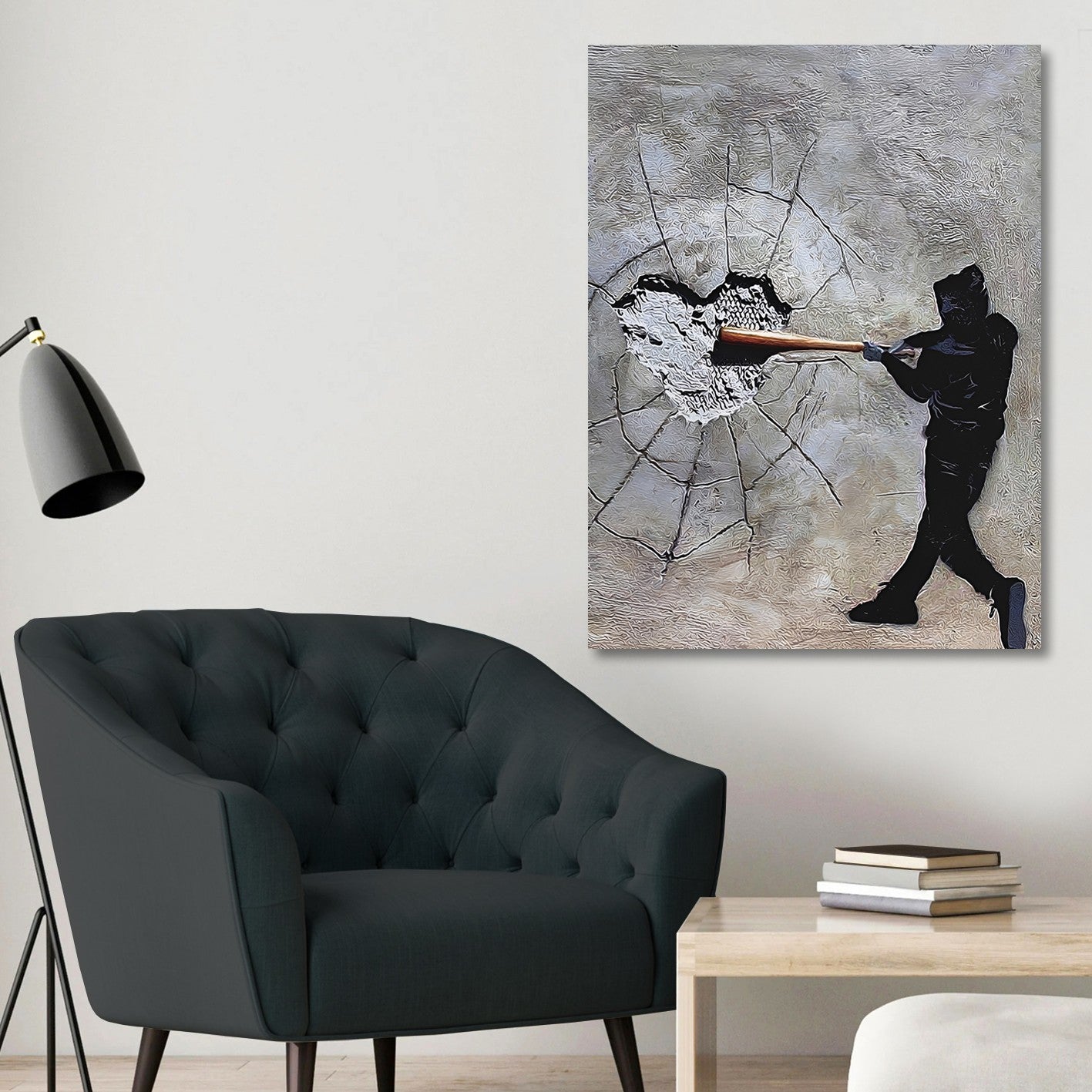 Tela Decorativa Multicolor 50 x 70 cm com Moldura de Madeira — Impressão Digital em 100% Canvas