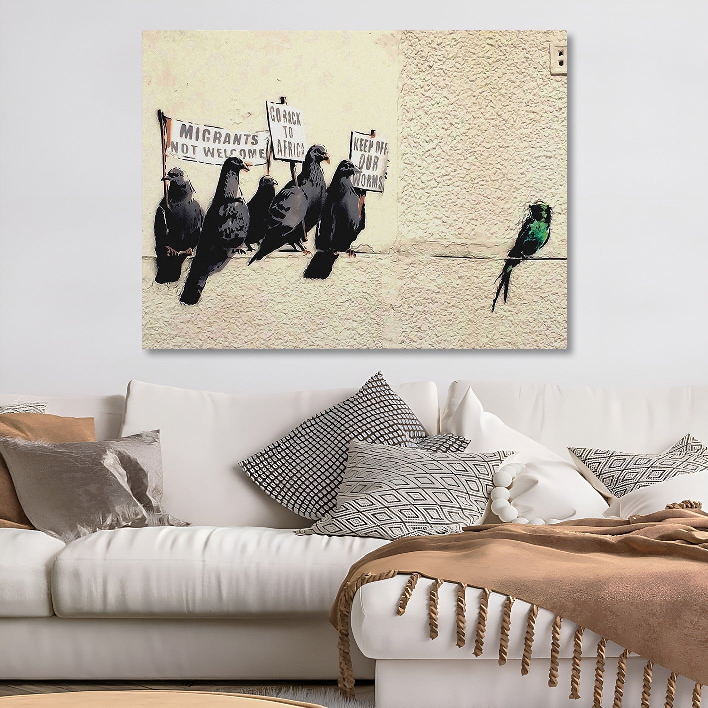 Tela Decorativa Multicolor 50x70 cm com Moldura de Madeira – Impressão Digital em 100% Tela (KNV4483_5070)