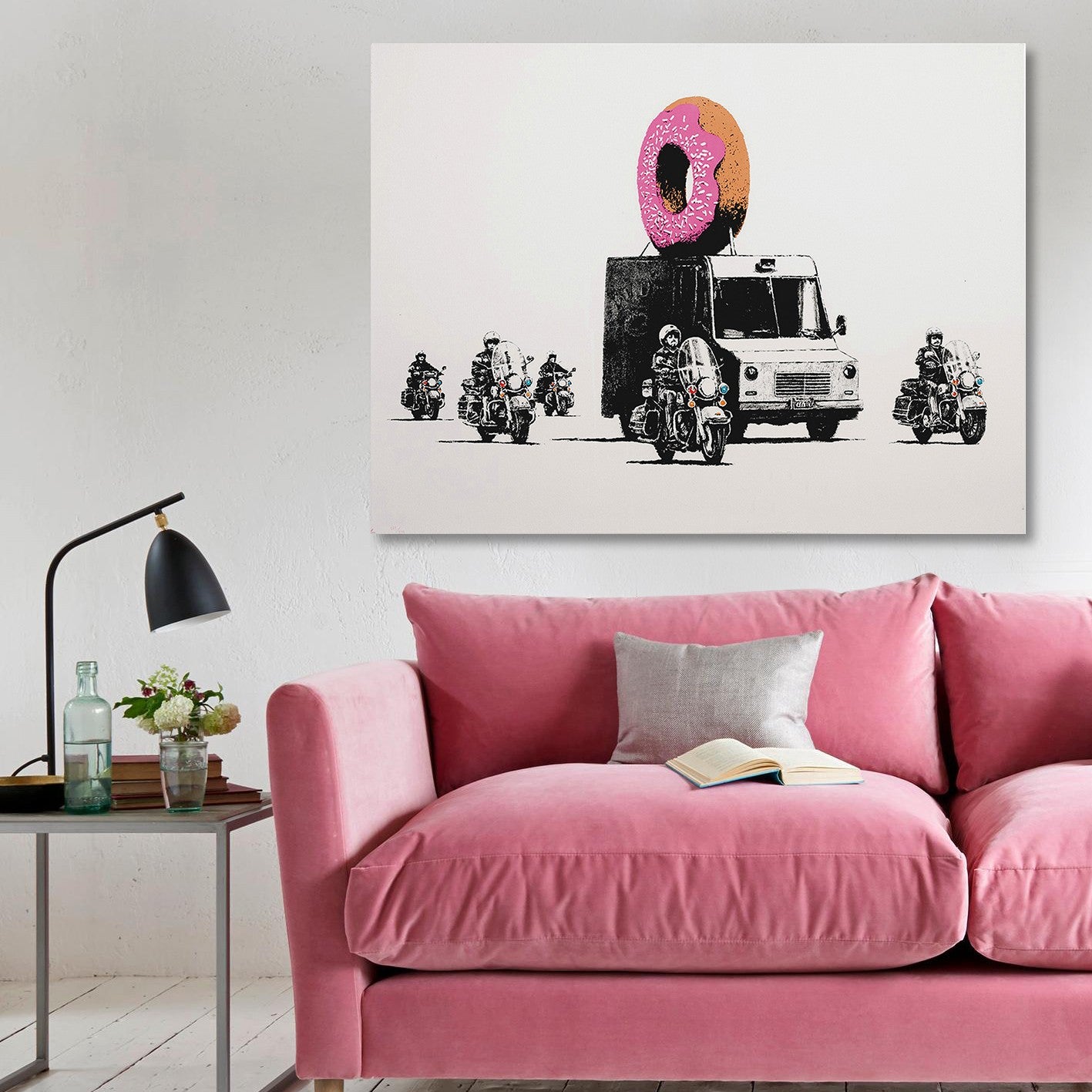 Quadro Decorativo em Tela Multicolor 50x70 cm – Impressão Digital, Moldura de Madeira