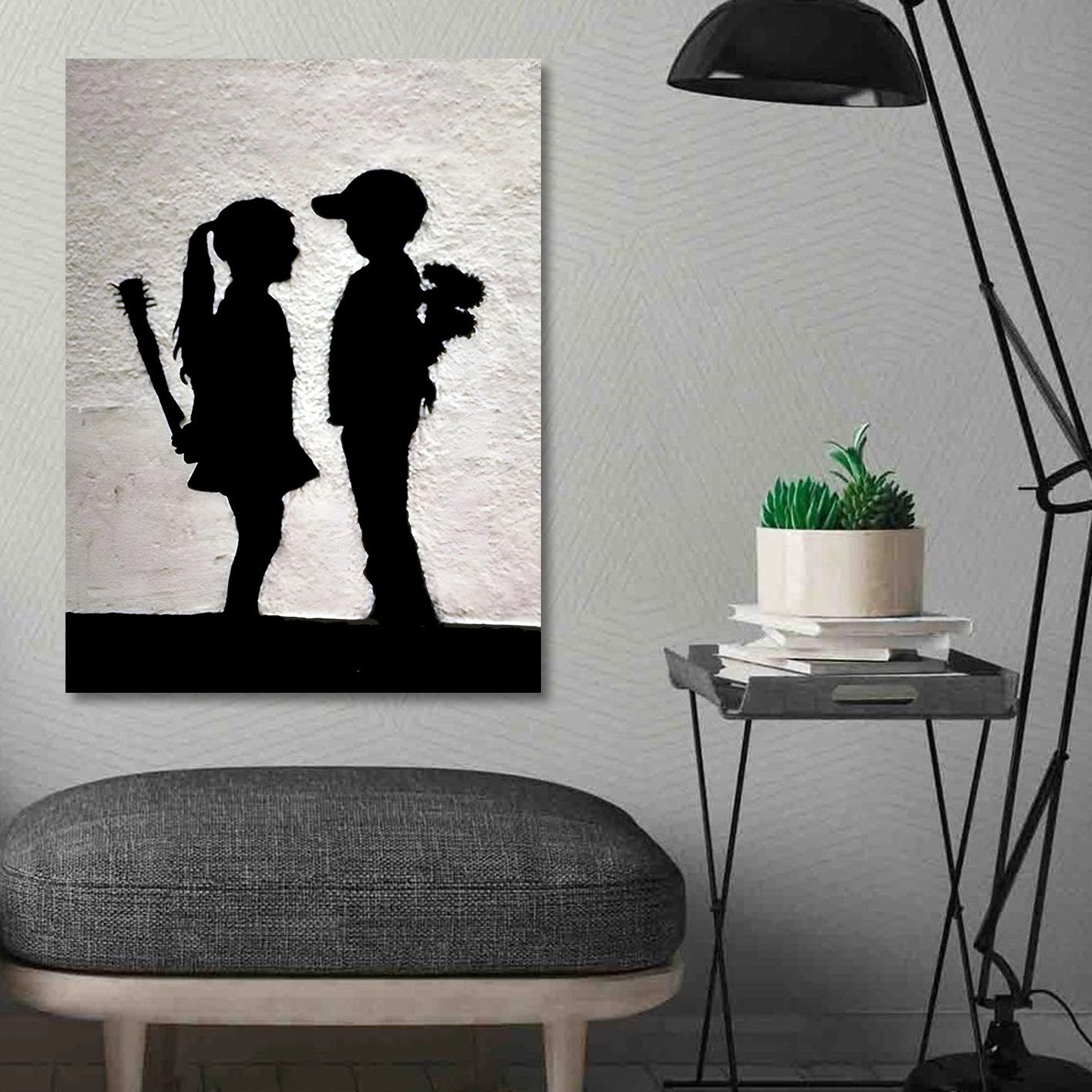 Quadro em Tela 50 x 70 cm Multicolor com Moldura de Madeira – Impressão Digital, 100% Canvas