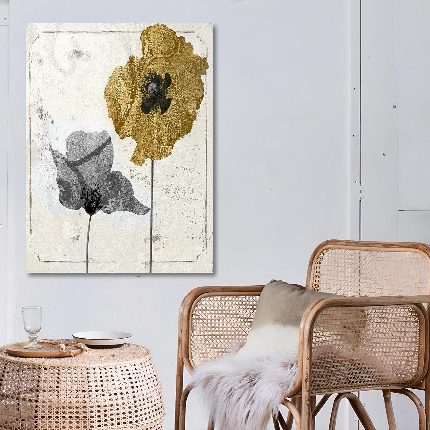 Quadro em Tela Decorativo Multicolor 50x70 cm com Moldura de Madeira - Impressão Digital