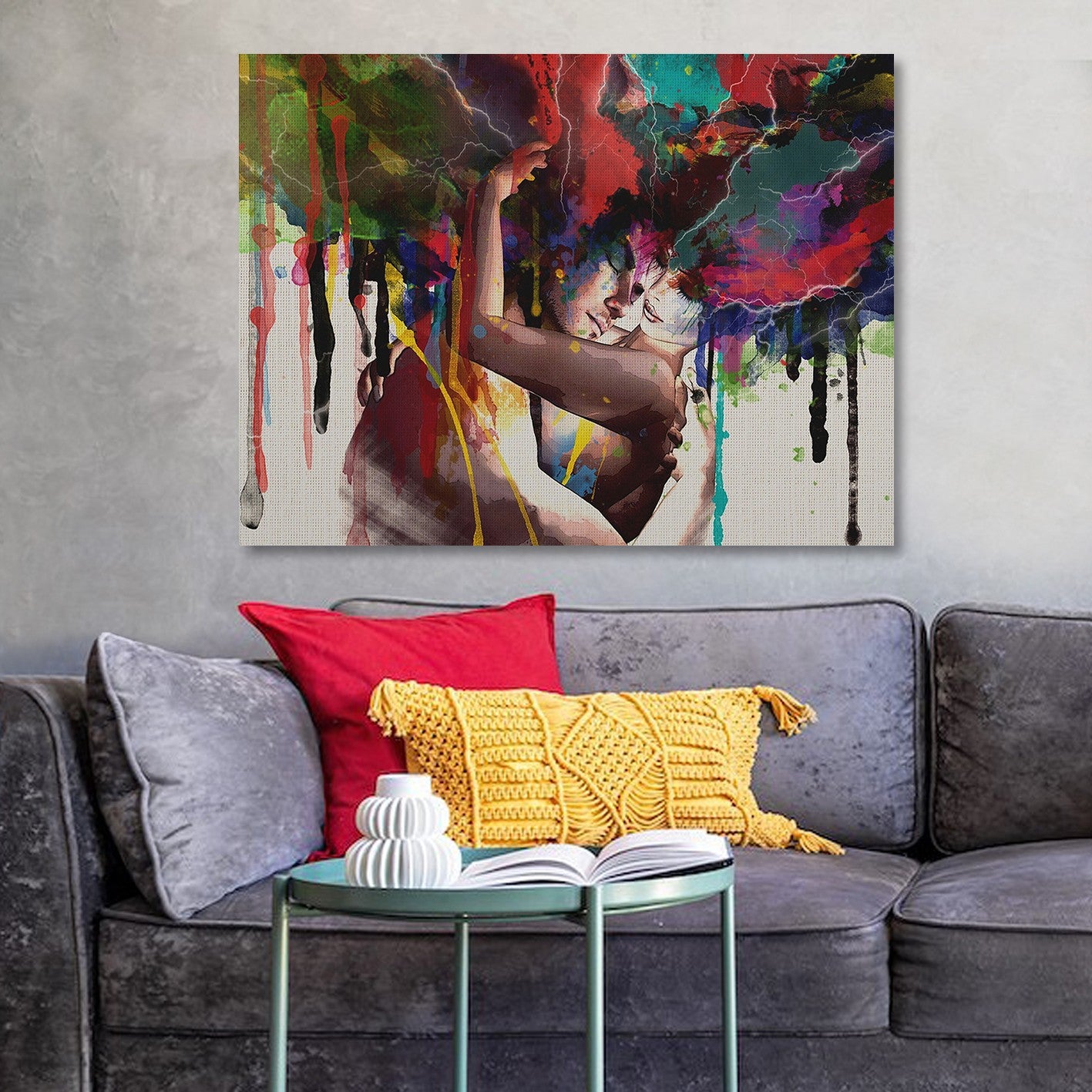 Quadro em Tela Decorativo Multicolor 50 x 70 cm em 100% Canvas com Moldura de Madeira – Impressão Digital