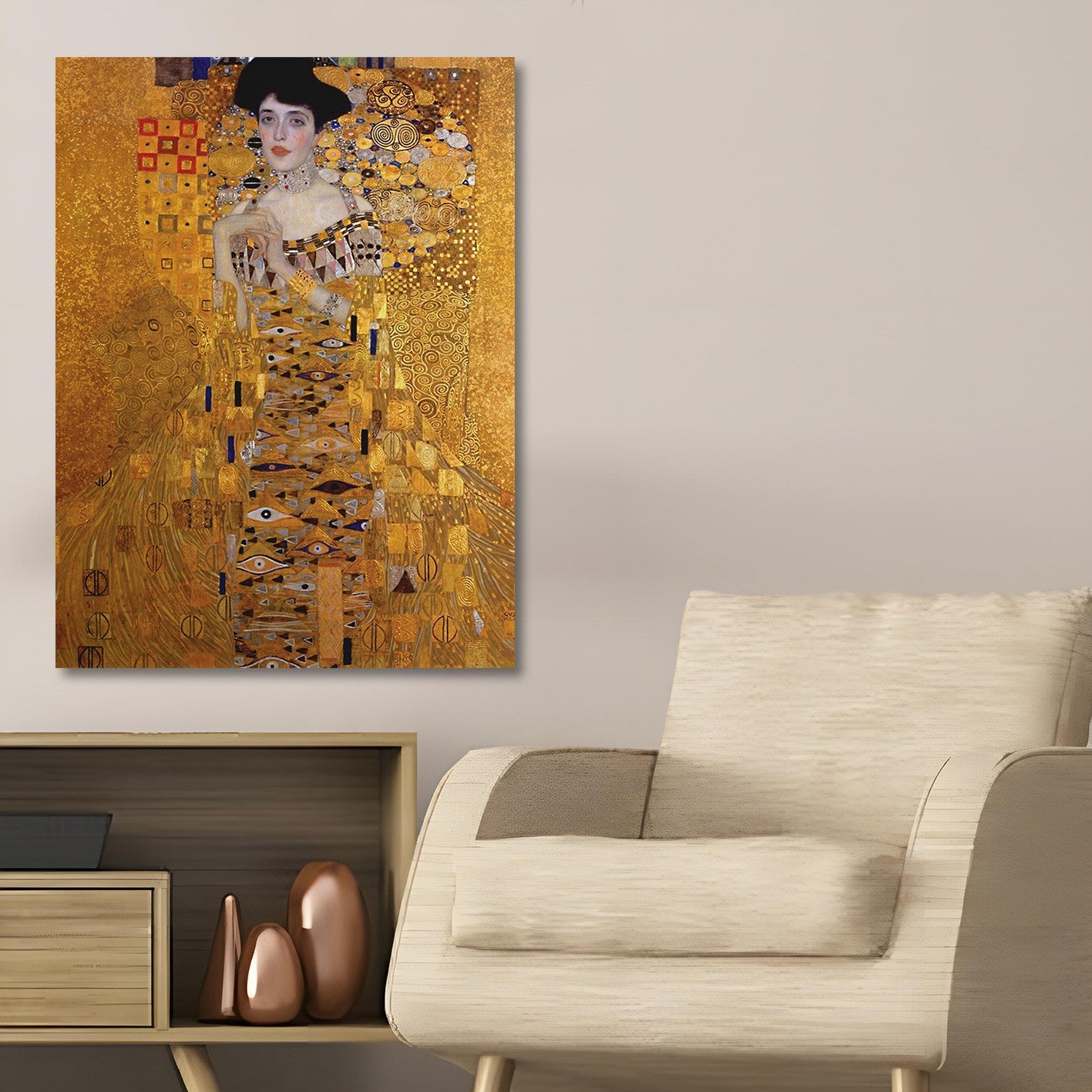 Tela Decorativa em Canvas 50x70 cm Multicolor KNV4507_5070 com Moldura de Madeira