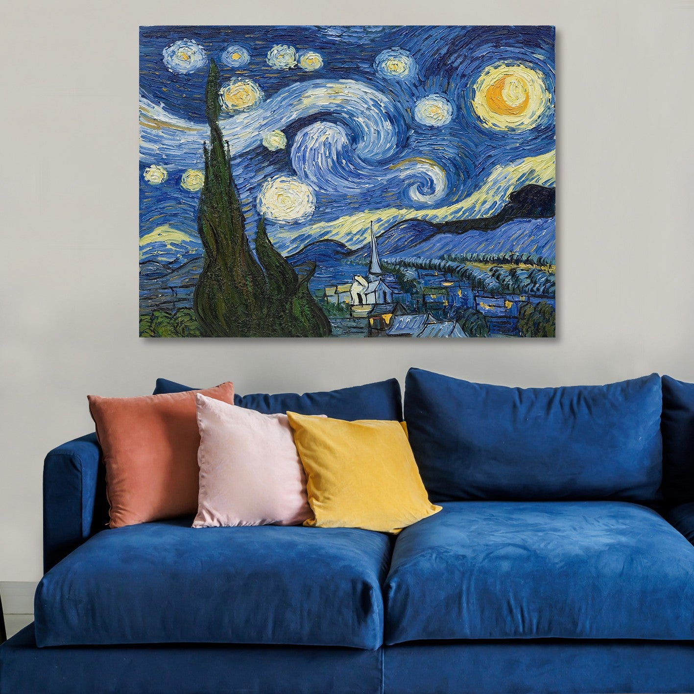 Quadro em Tela Decorativo Multicolor 50 x 70 cm com Moldura de Madeira – Impressão Digital em 100% Tela