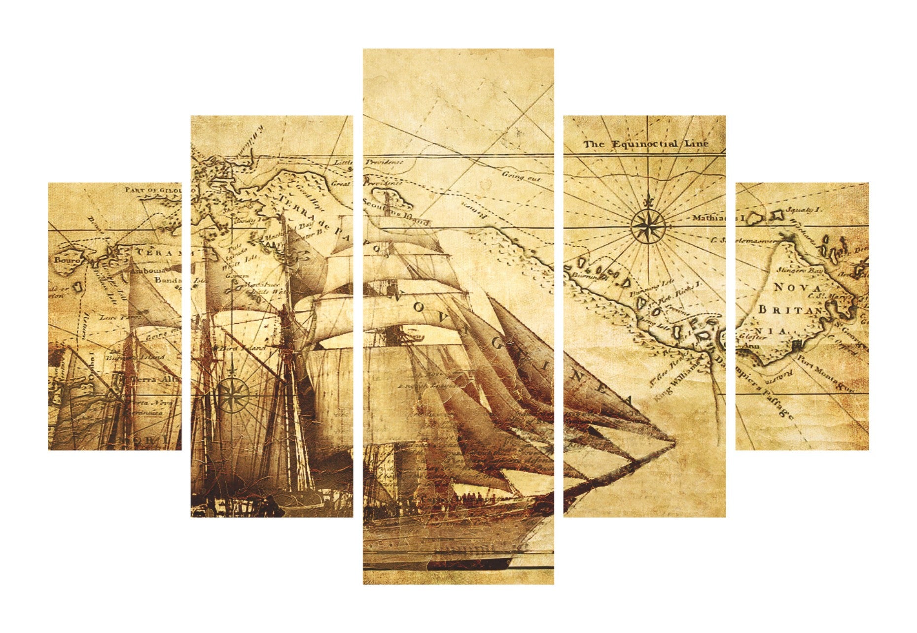 Conjunto de Quadros Decorativos em MDF Multicolorido (5 Peças) 100x60 cm – Impressão UV Digital