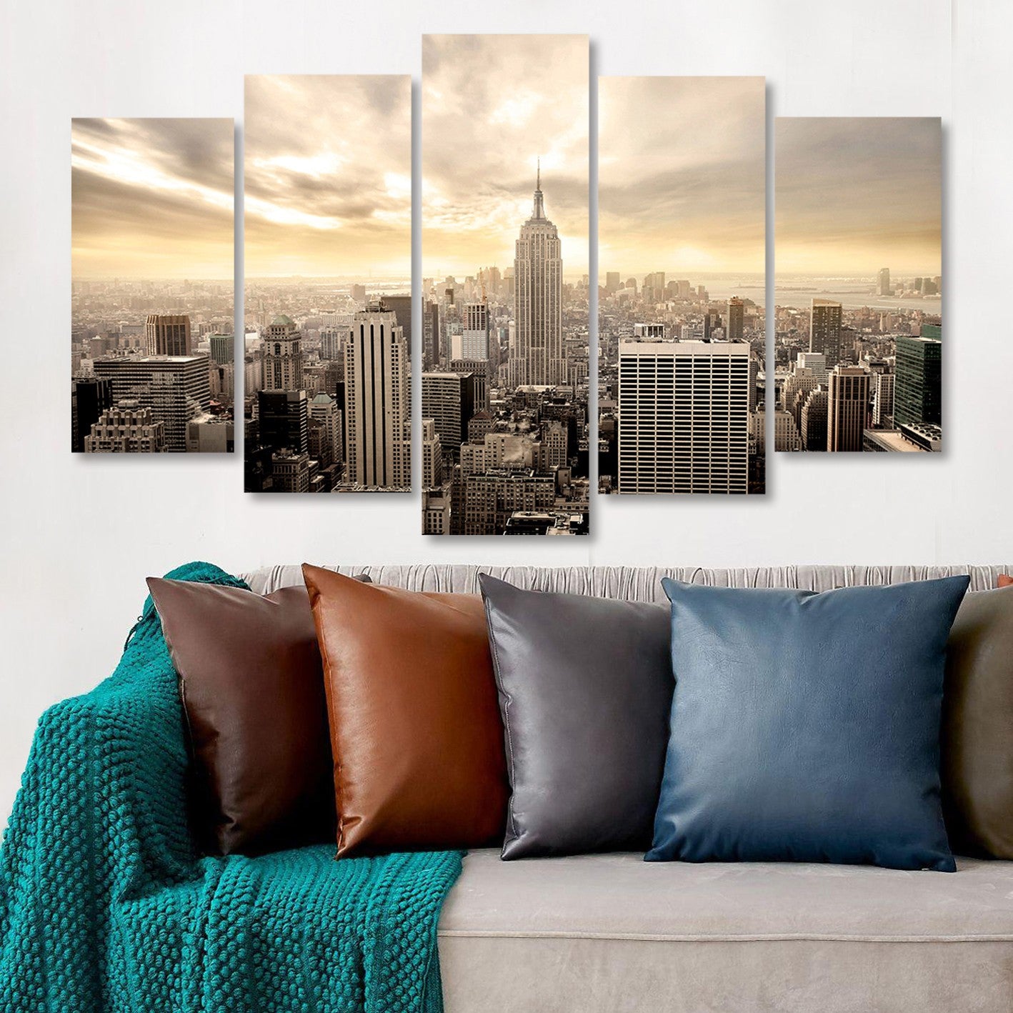 Quadro Decorativo MDF Multicolor (Conjunto 5 Peças) – Impressão UV, 100x60 cm, 3 mm