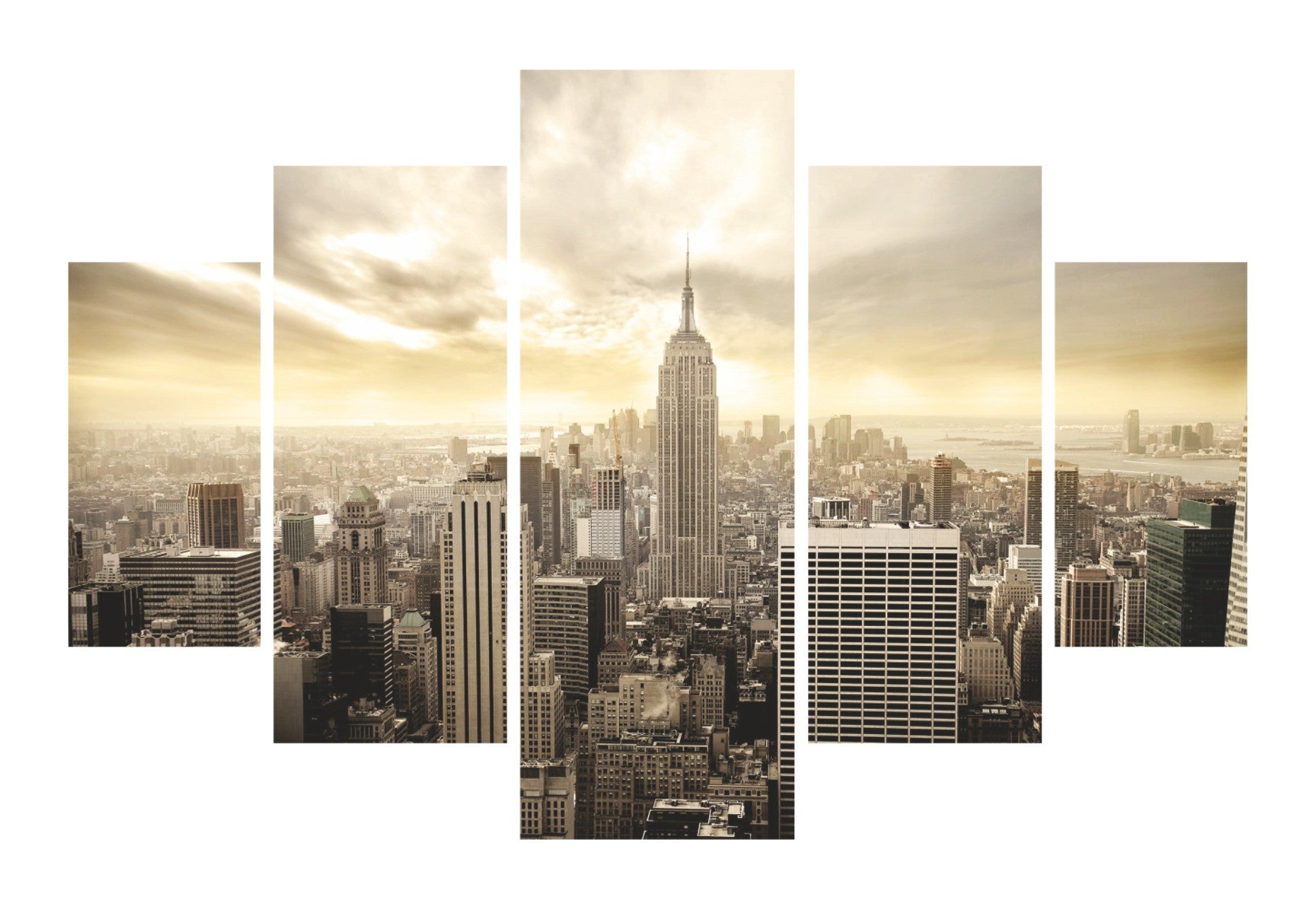 Quadro Decorativo MDF Multicolor (Conjunto 5 Peças) – Impressão UV, 100x60 cm, 3 mm