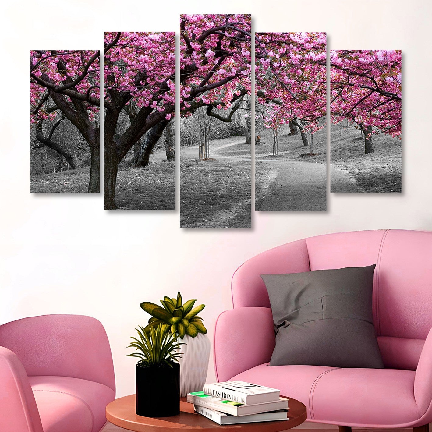 Quadro Decorativo em MDF 5 Peças Multicolor 100x60 cm – Impressão UV, 3 mm