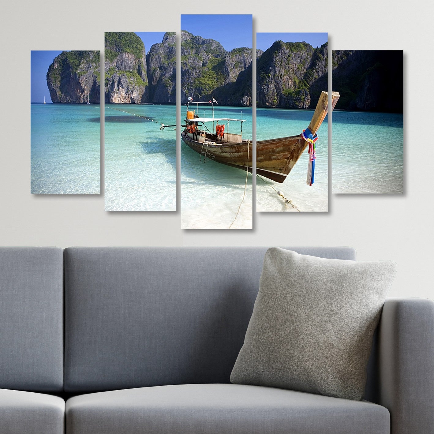 Quadro Decorativo em MDF 5 Peças 100x60 cm – Multicolor, Impressão UV Digital, 3 mm