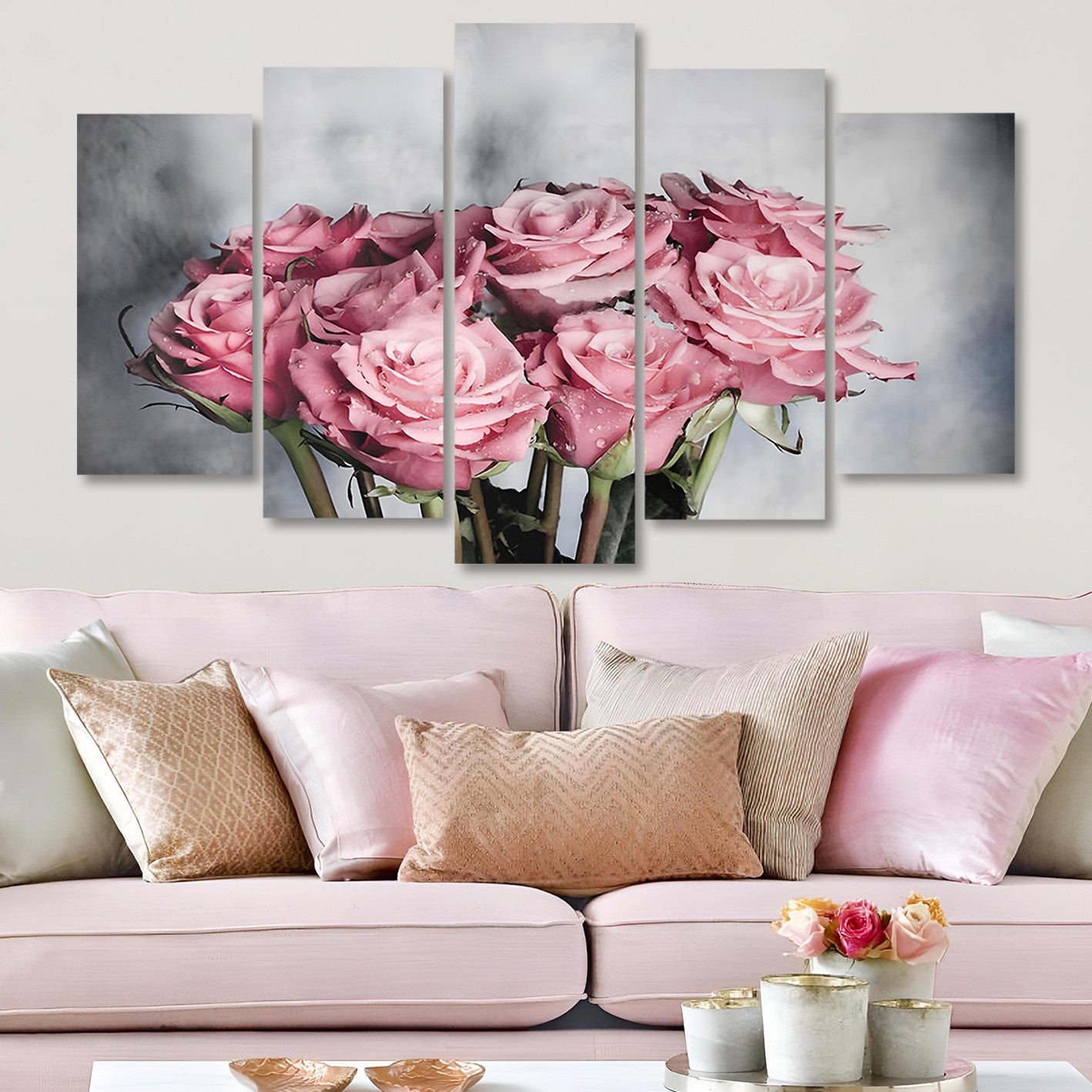 Quadro Decorativo em MDF Multicolor (Conjunto 5 Peças) 100x60 cm – Impressão UV, Espessura 3 mm