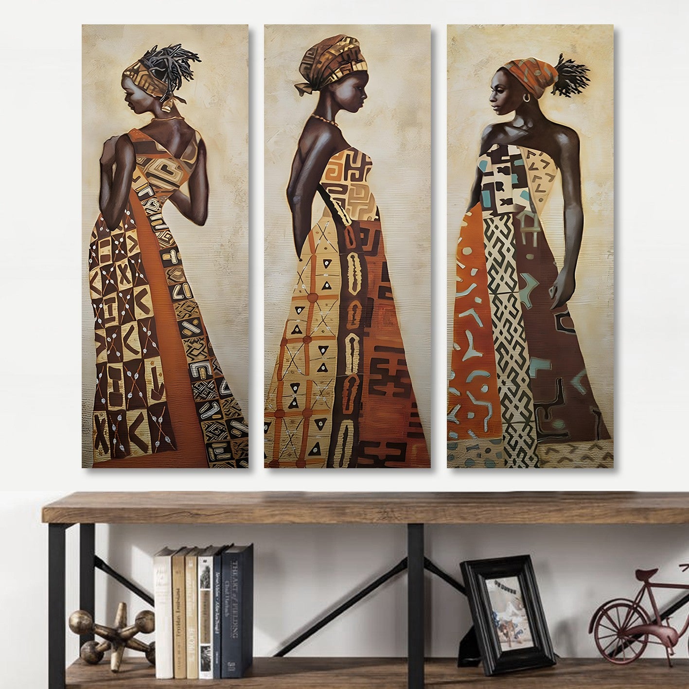 Quadro Decorativo em Tela Multicolor (3 Peças) – Impressão Digital 100% Canvas, 90 x 80 cm