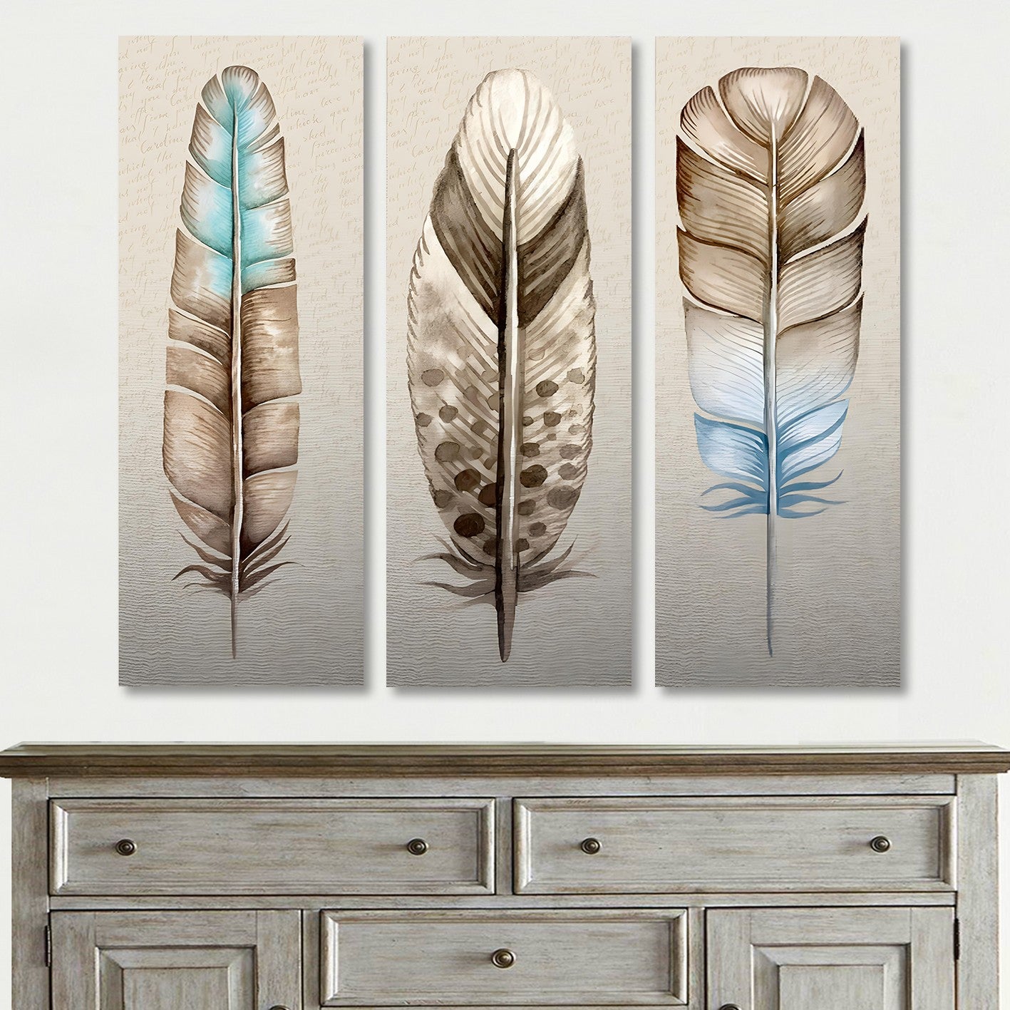 Conjunto de 3 Telas Decorativas em Canvas 90x80 cm – Multicolor | Impressão Digital – 3KNV4585_3090