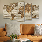 Conjunto de Quadros Decorativos (5 Peças) Multicolorido 100x60 cm – Impressão UV em MDF 3 mm