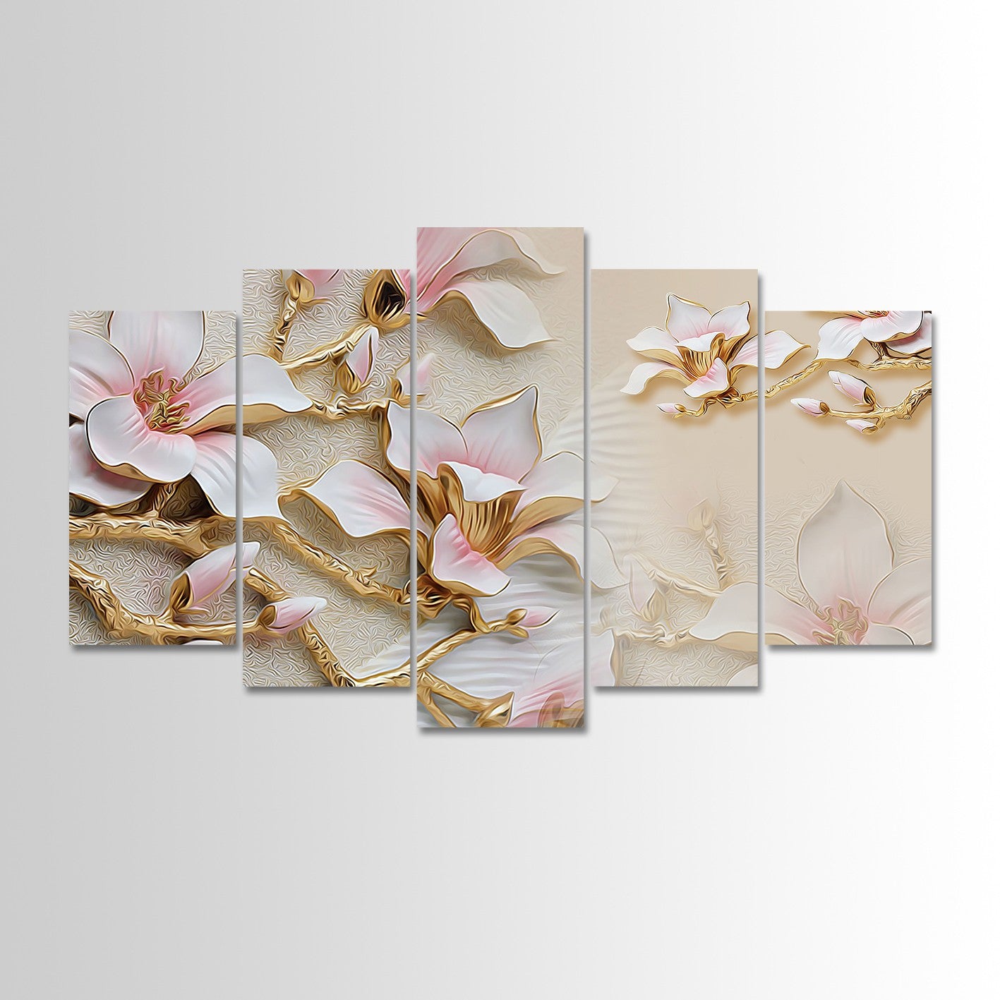 Quadro Decorativo em MDF Multicolor 5 Peças 100x60 cm – Impressão Digital UV