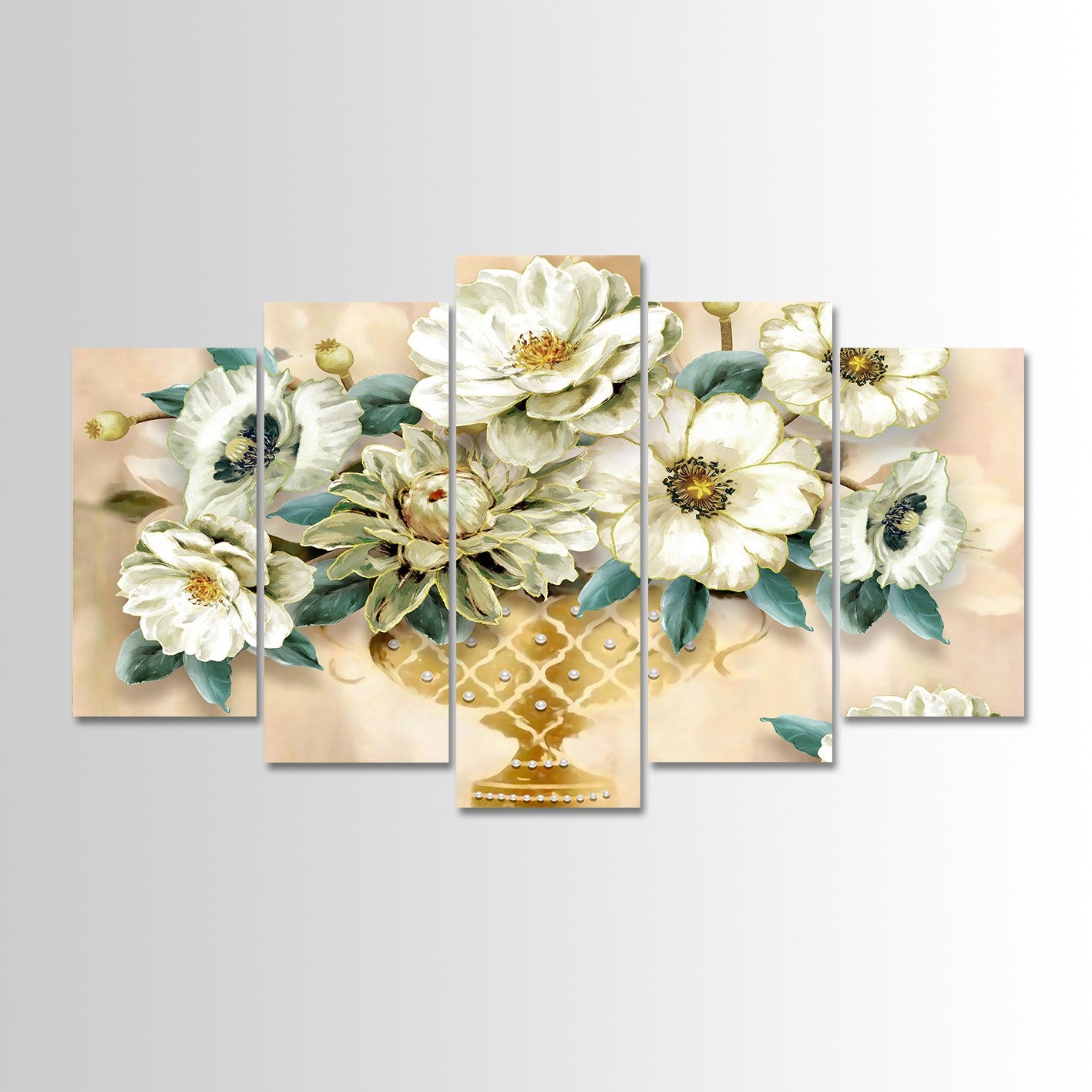 Quadro Decorativo em MDF (5 Peças) 100 x 60 cm – Multicolor, Impressão Digital UV