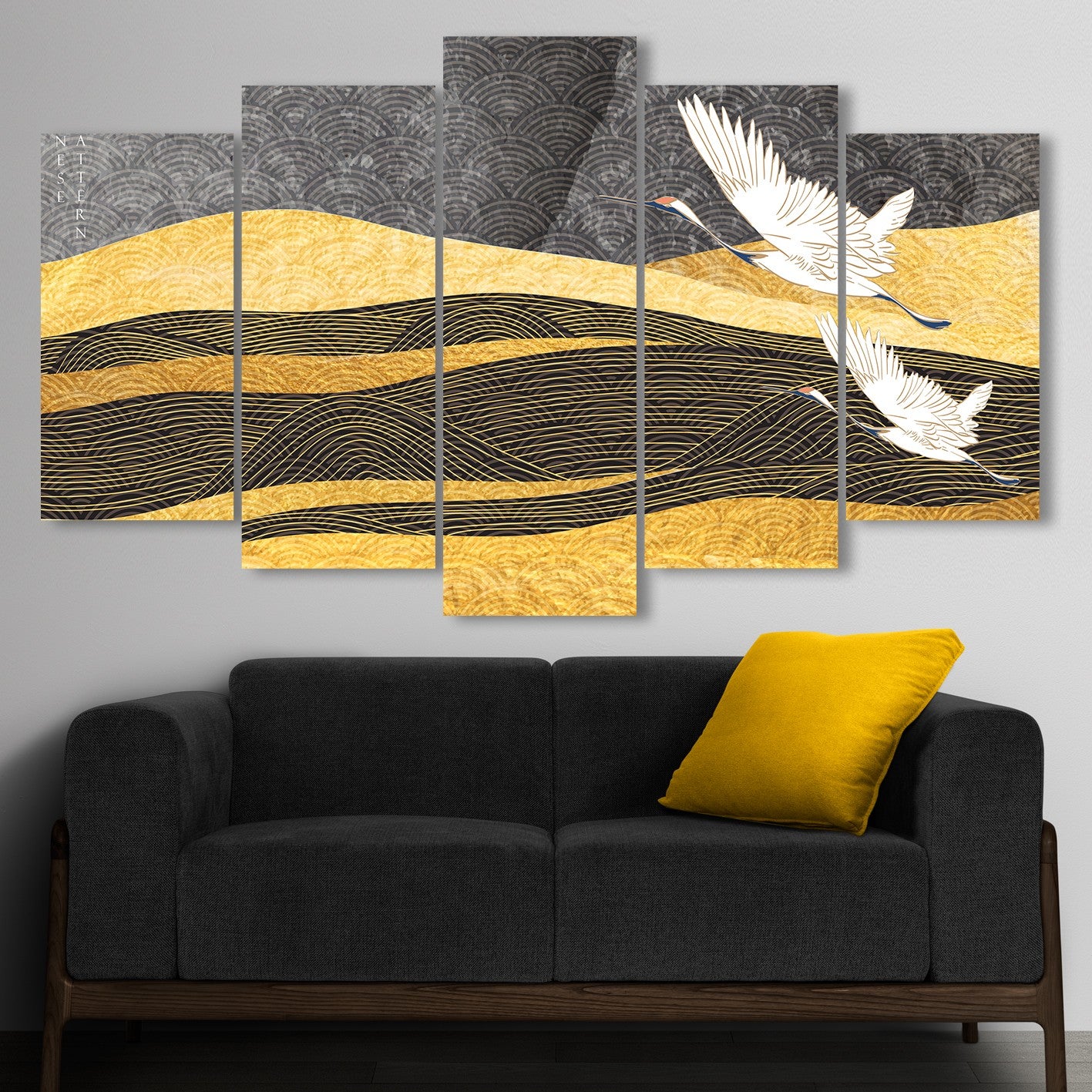 Quadro Decorativo Multicolor em MDF (5 Peças) – Impressão UV, 100 x 60 cm, 3 mm