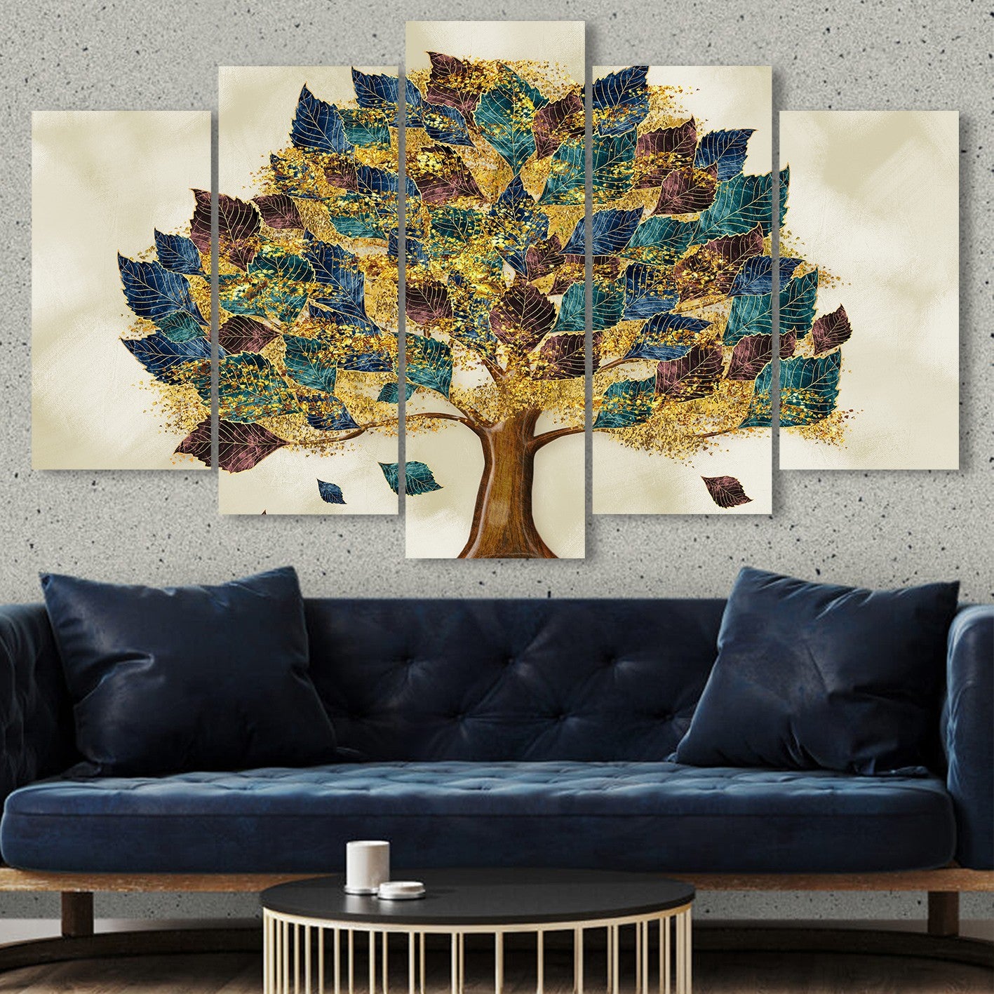 Conjunto de Quadros Decorativos em MDF – 5 Peças, Multicolor, Impressão UV, 100 x 60 cm