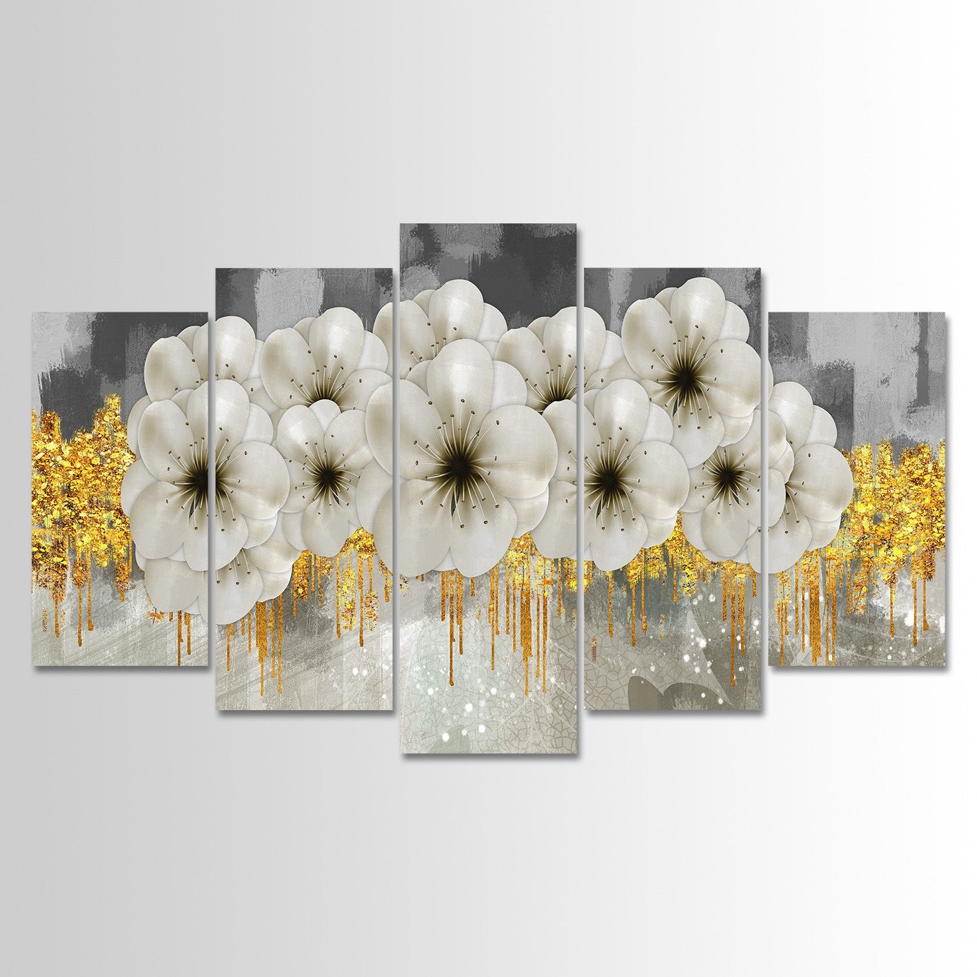 Conjunto de Quadros Decorativos em MDF Multicolor (5 Peças) 100x60 cm com Impressão UV