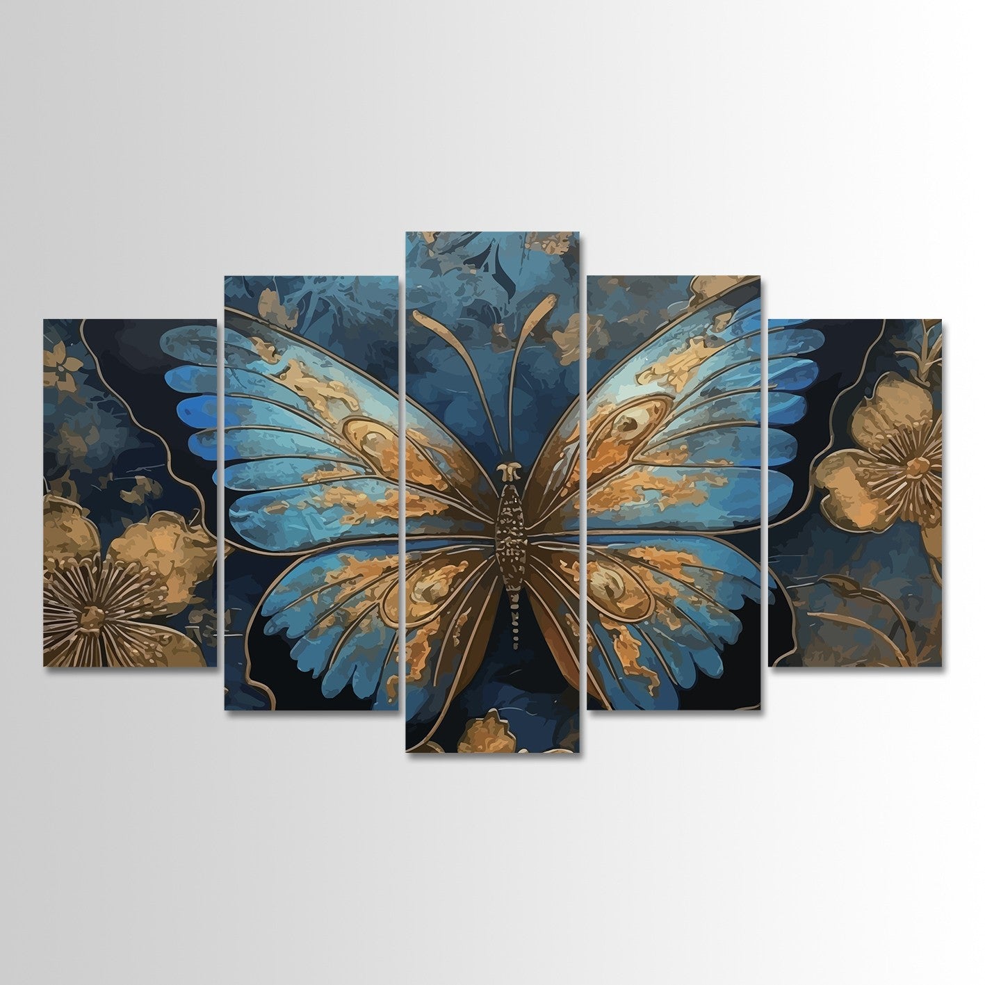 Quadro Decorativo em MDF Multicolor (Conjunto de 5 Peças) – 100 x 60 cm, Impressão UV, 3 mm