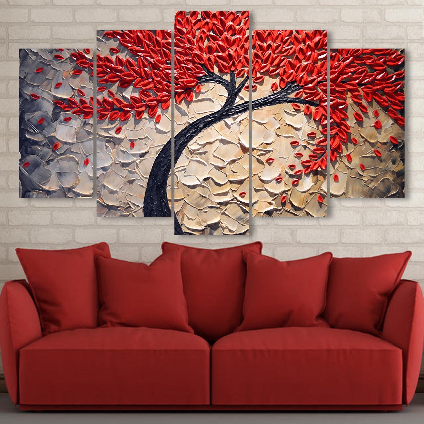 Quadro Decorativo em MDF (Conjunto 5 Peças) – Multicolor – Impressão UV Digital – 100 x 60 cm