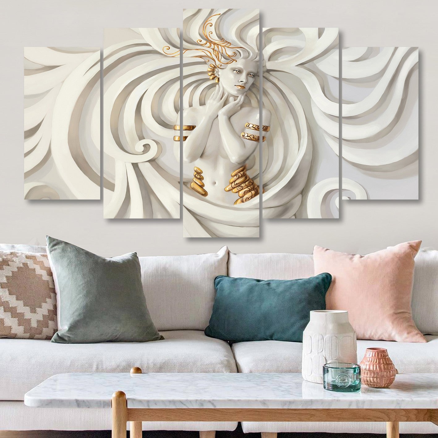 Conjunto de Quadros Decorativos em MDF (5 Peças) Multicolor 100x60 cm – Impressão UV Digital