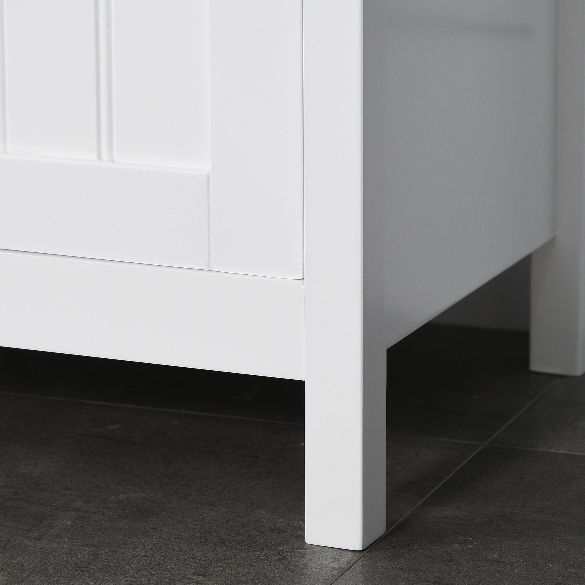 Coluna Casa de Banho Móvel com 3 Prateleiras de Armazenamento 40x30x160cm Branco e Preto
