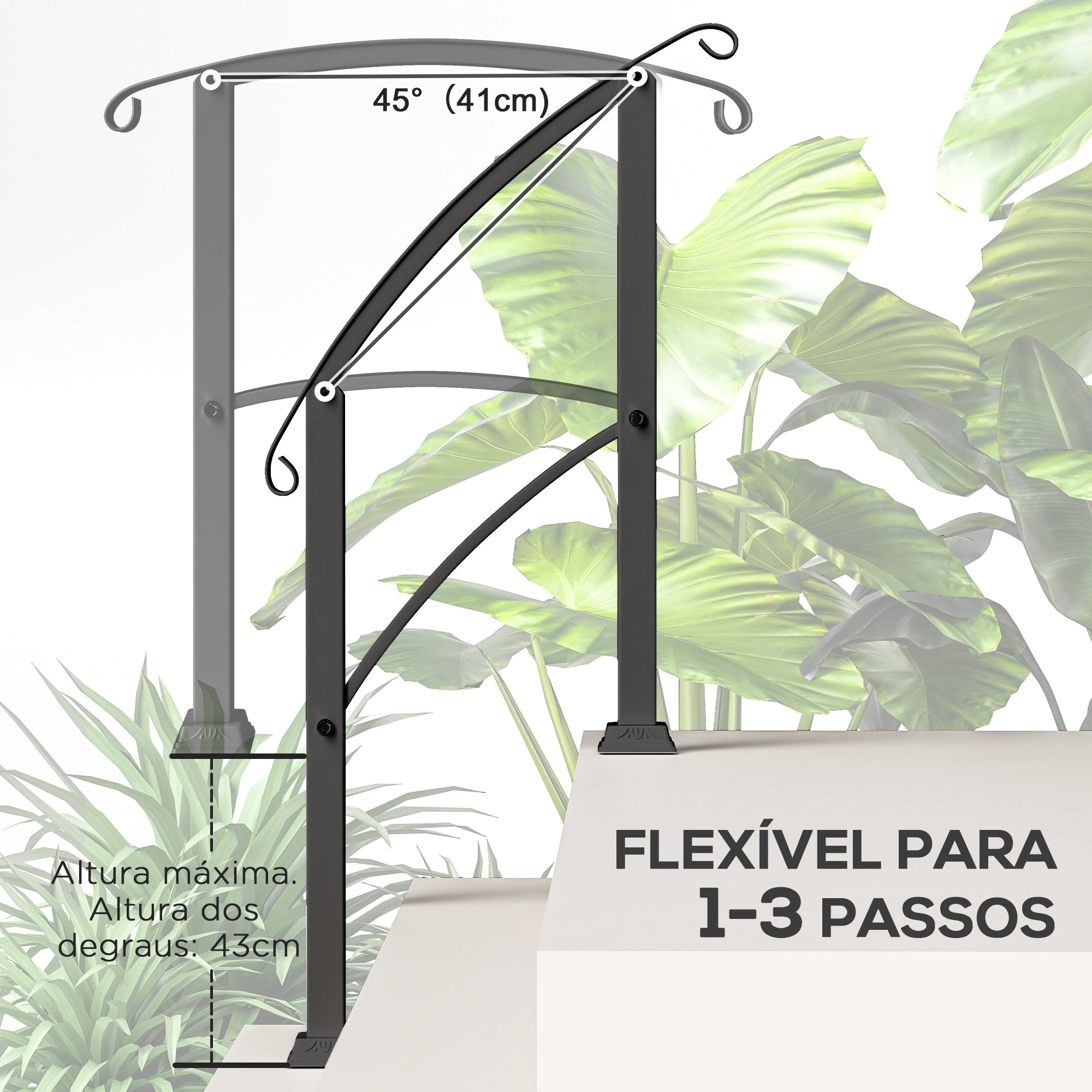 Guarda Corpo Metálico – 71x8x148 cm – Preto – Metal