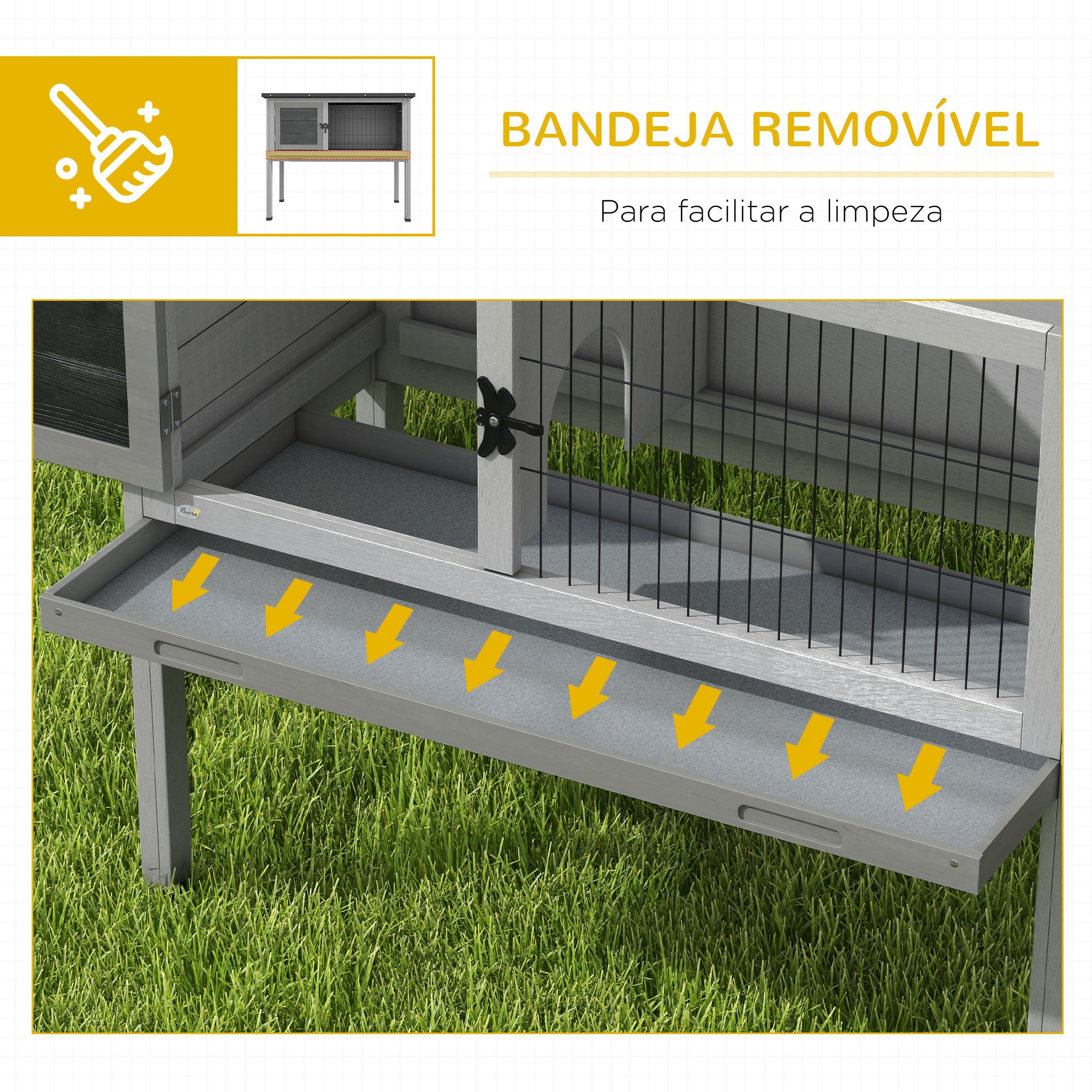 Casa para Animais Pequenos - 84x43x70 cm - Cinzento