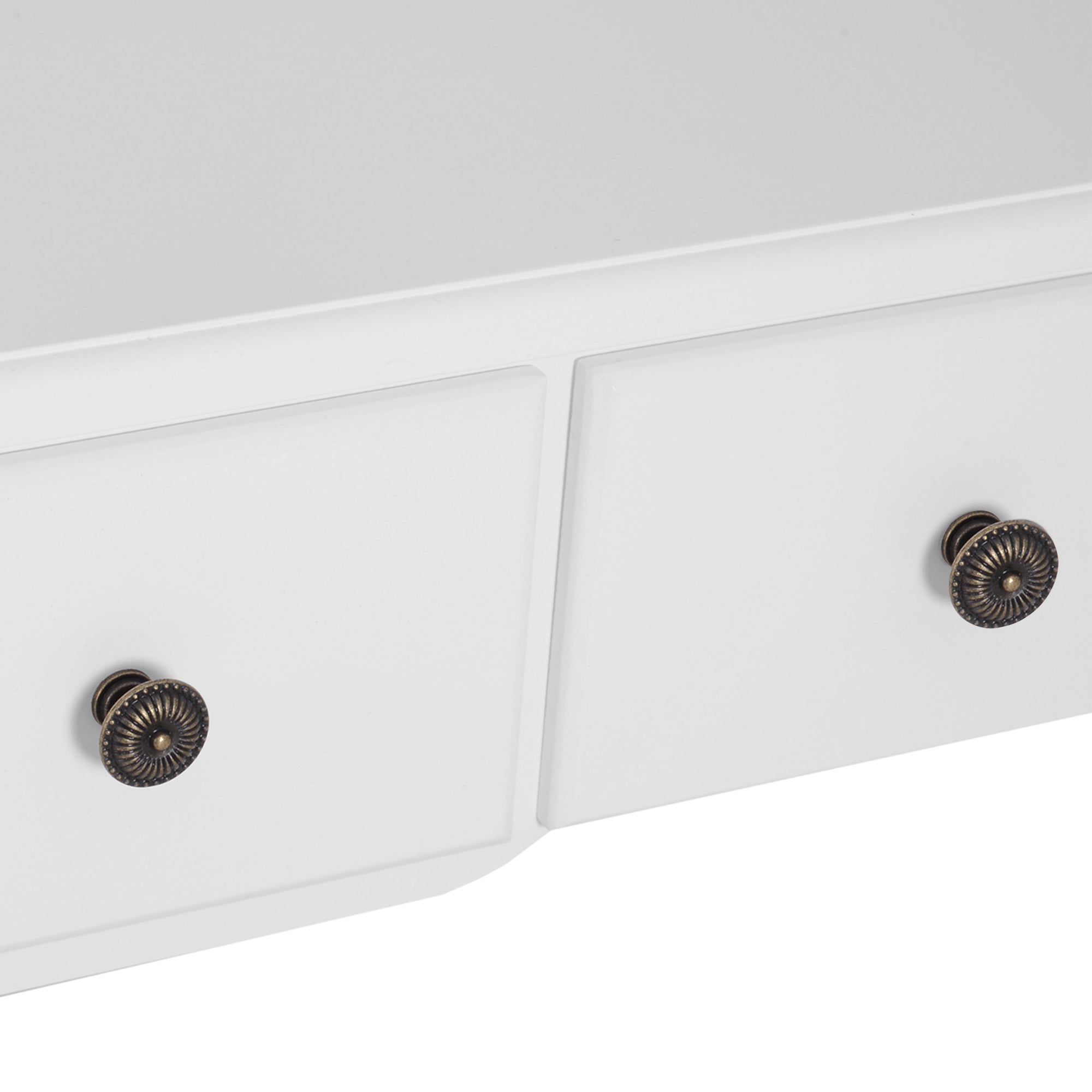 Toucador de Maquilhagem MDF e Madeira Maciça 80x40x140cm - Cor Branco