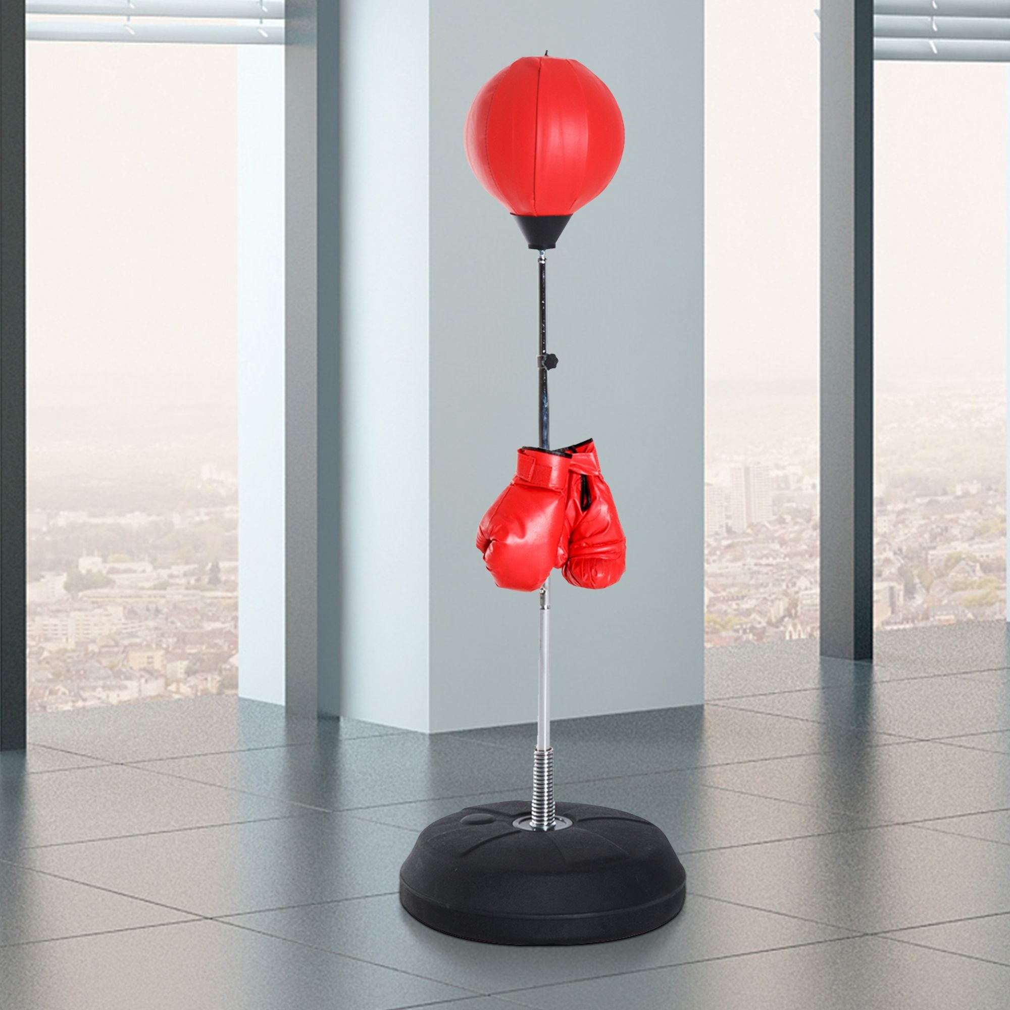 Saco de Boxe de Pé –  Ø43x126-144 cm – Vermelho – Material sintético