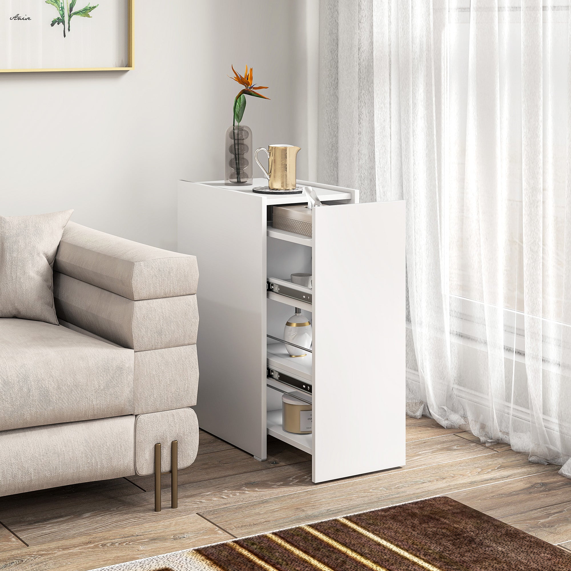 Móvel de Casa de Banho Estreito 47x30x66,5 cm Branco