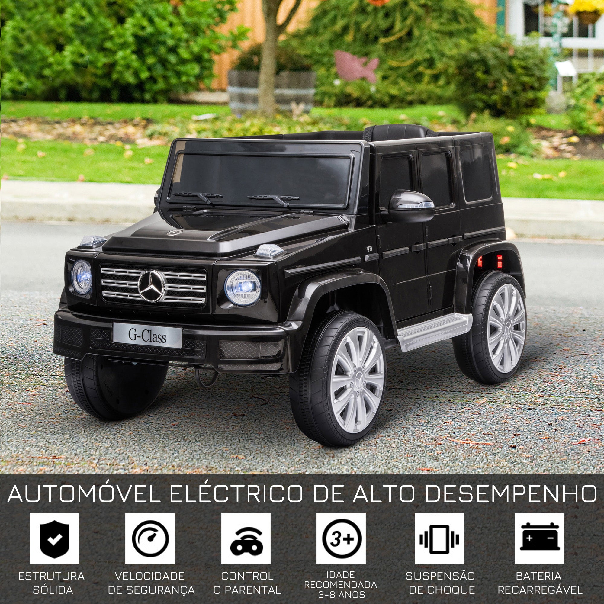 Carro Elétrico Todo-o-Terreno para Crianças - 107x64x54 cm - Cor Preto