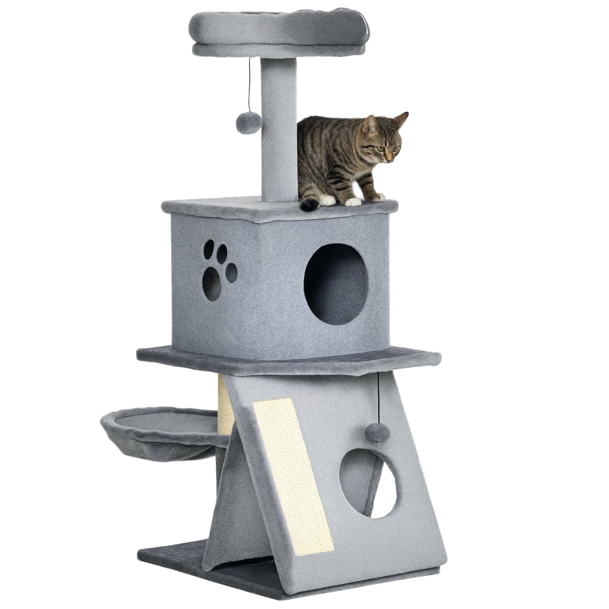 Torre Arranhador para Gatos Cinzento 50x40x111 cm