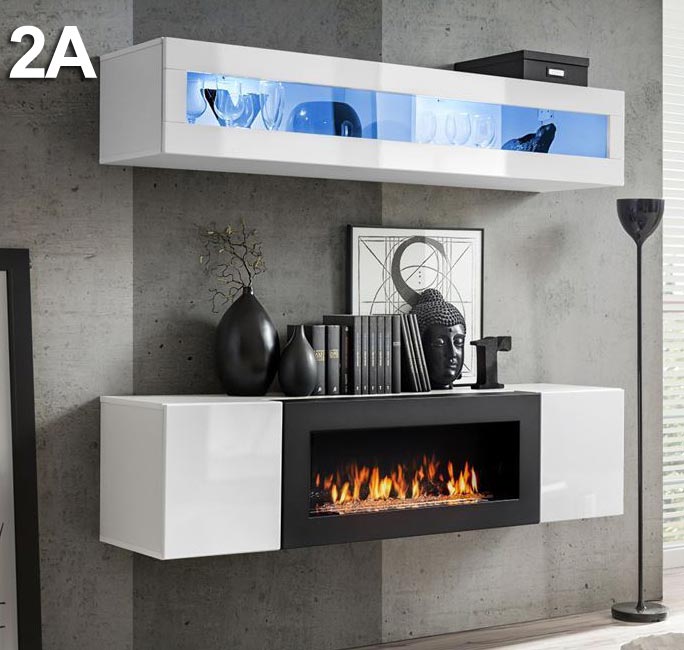 Conjunto de móveis Kaira 2A branco (1,6m)