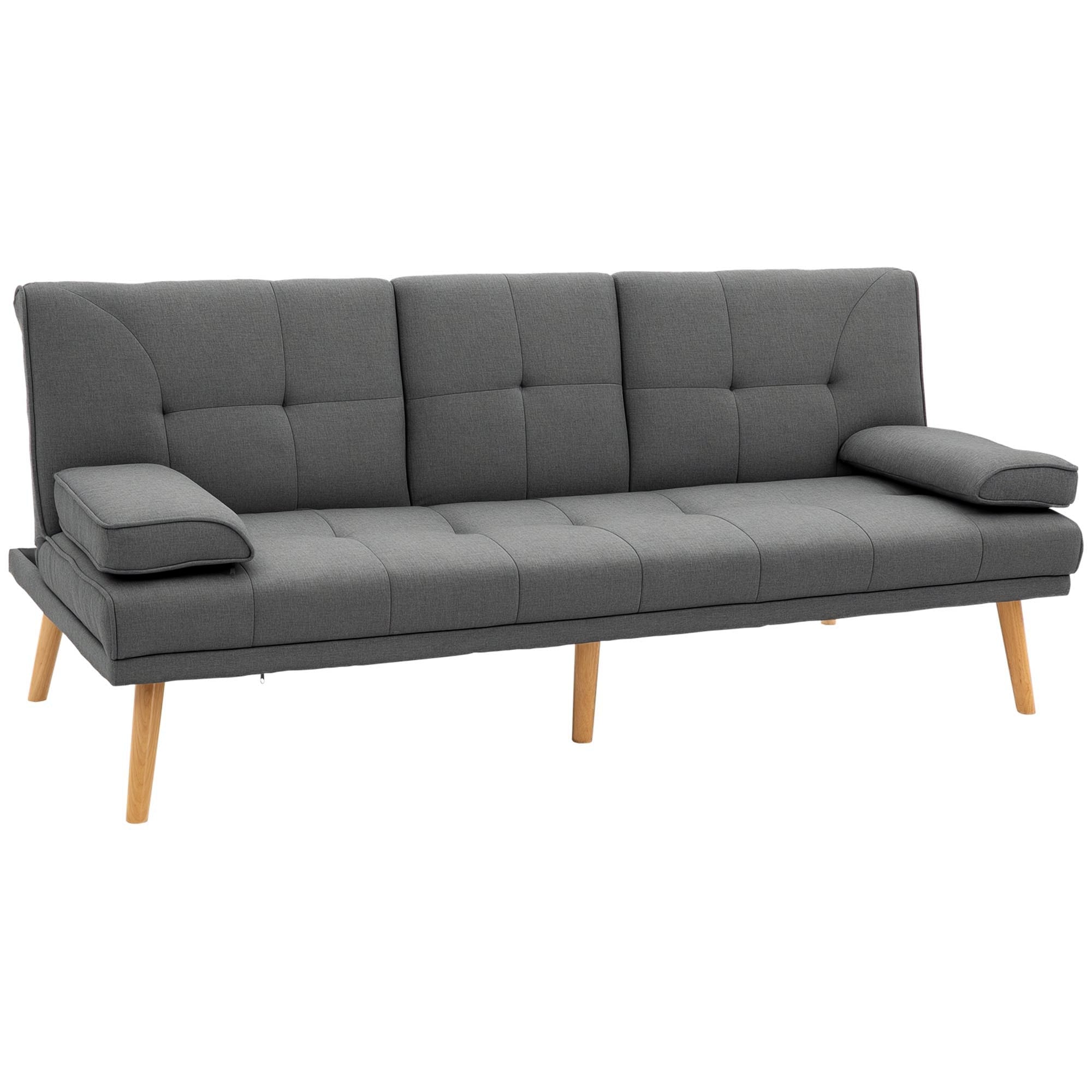 Sofá Cama 3 Lugares 181x77x78 cm Cinza