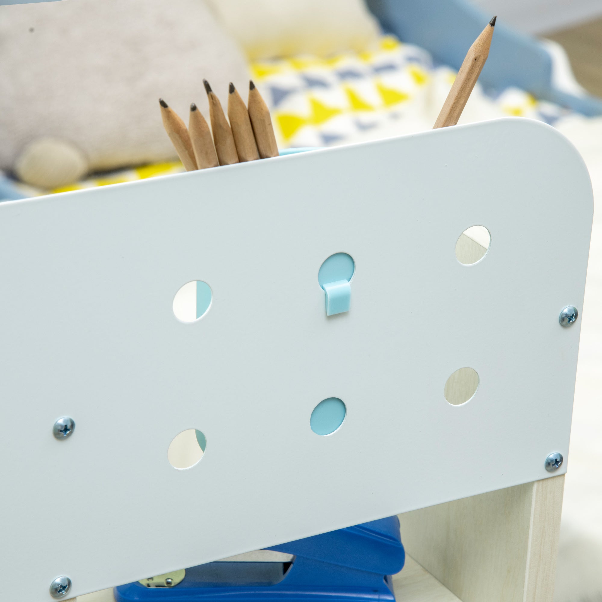 Conjunto de Secretária e Cadeira para Crianças – 80x52x88·109cm – Azul – MDF, PP e aço