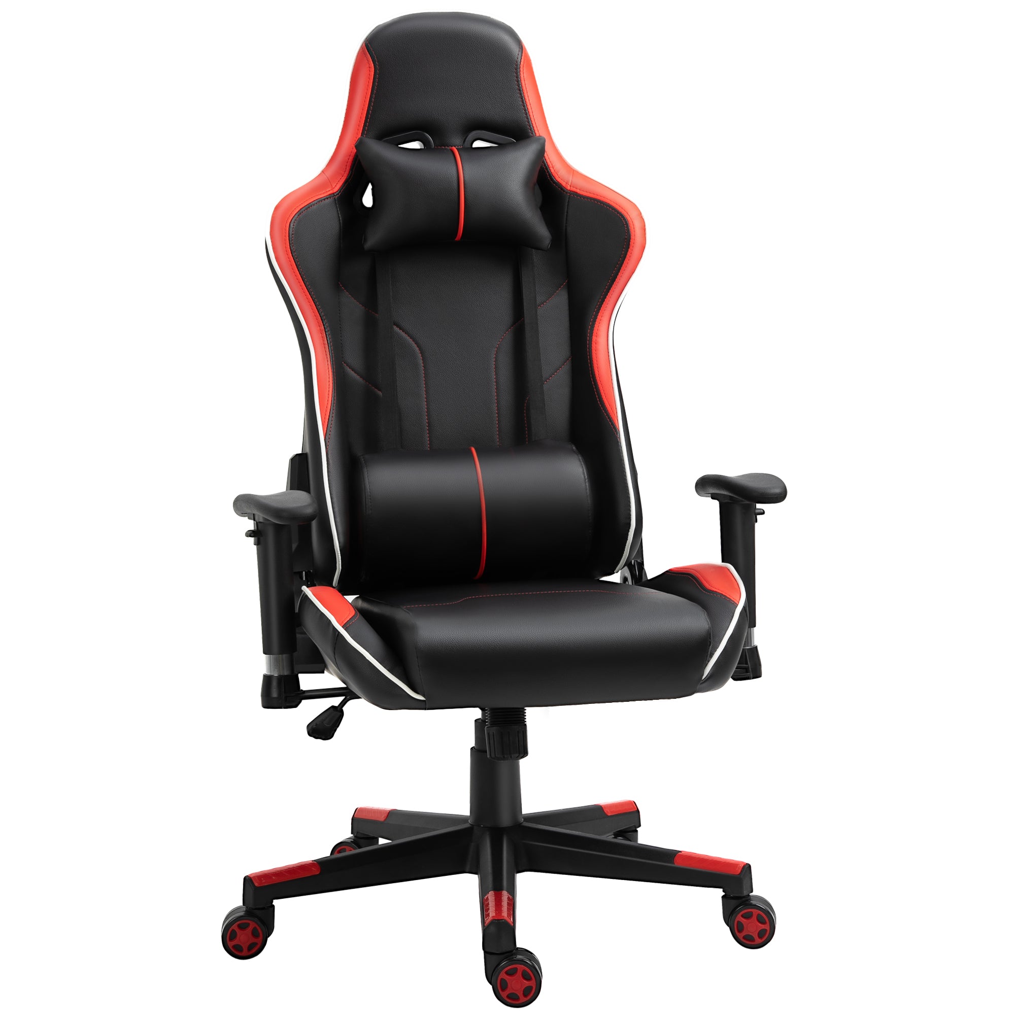 Cadeira Gaming Profissional Reclinável Ajustável em Altura, Vermelha e Preta 72 x 54 x (126-136) cm